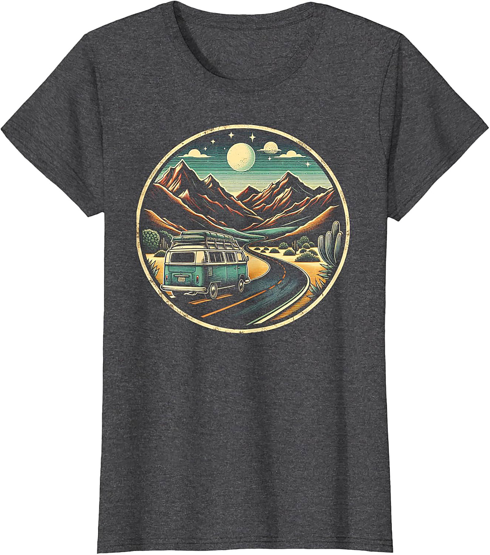 Vintage Van Life Graphic Tee Desert Road Trip Shirt