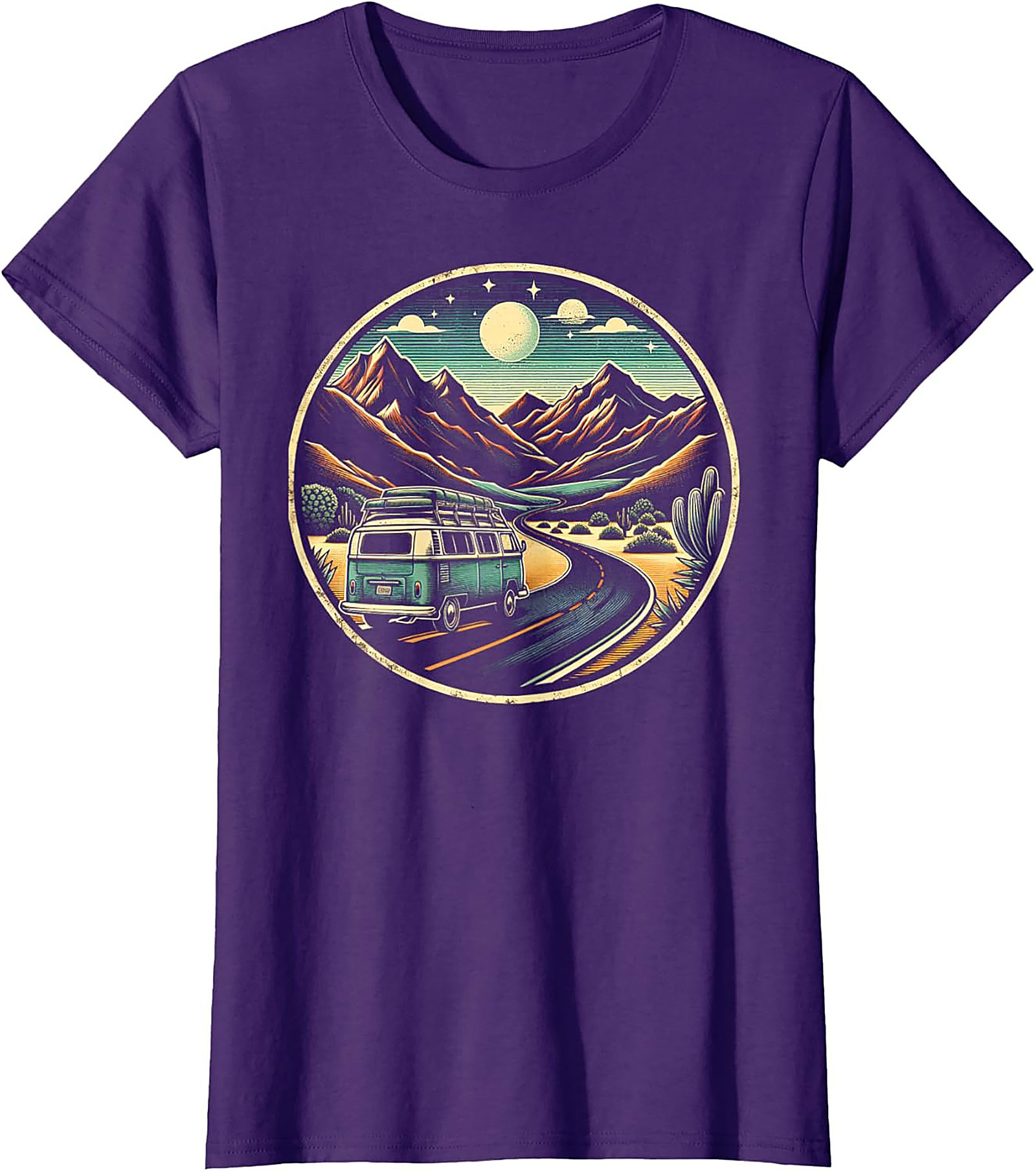 Vintage Van Life Graphic Tee Desert Road Trip Shirt