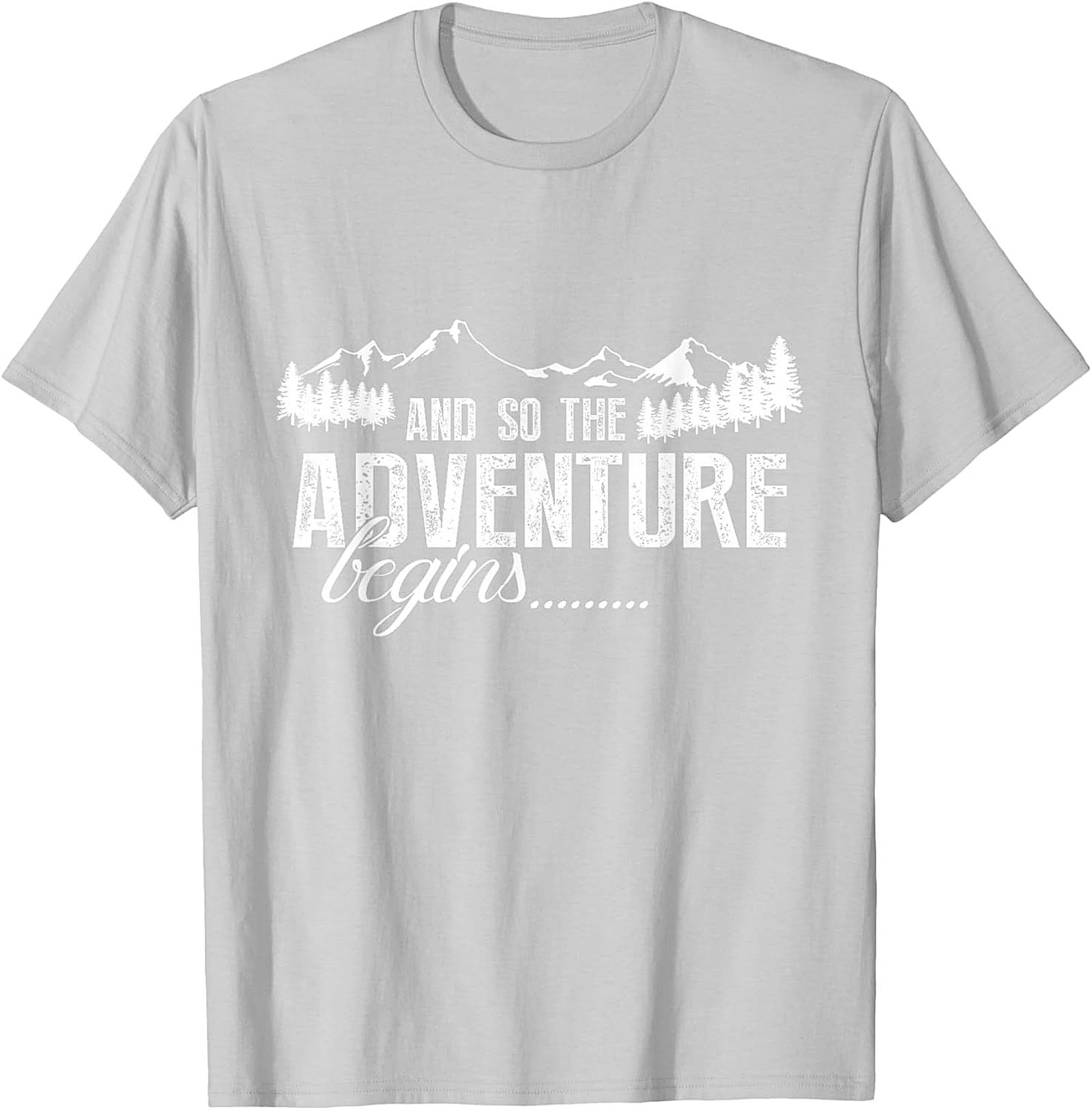 Adventure Begins T-Shirt Hiking Mountain Graphic Tee