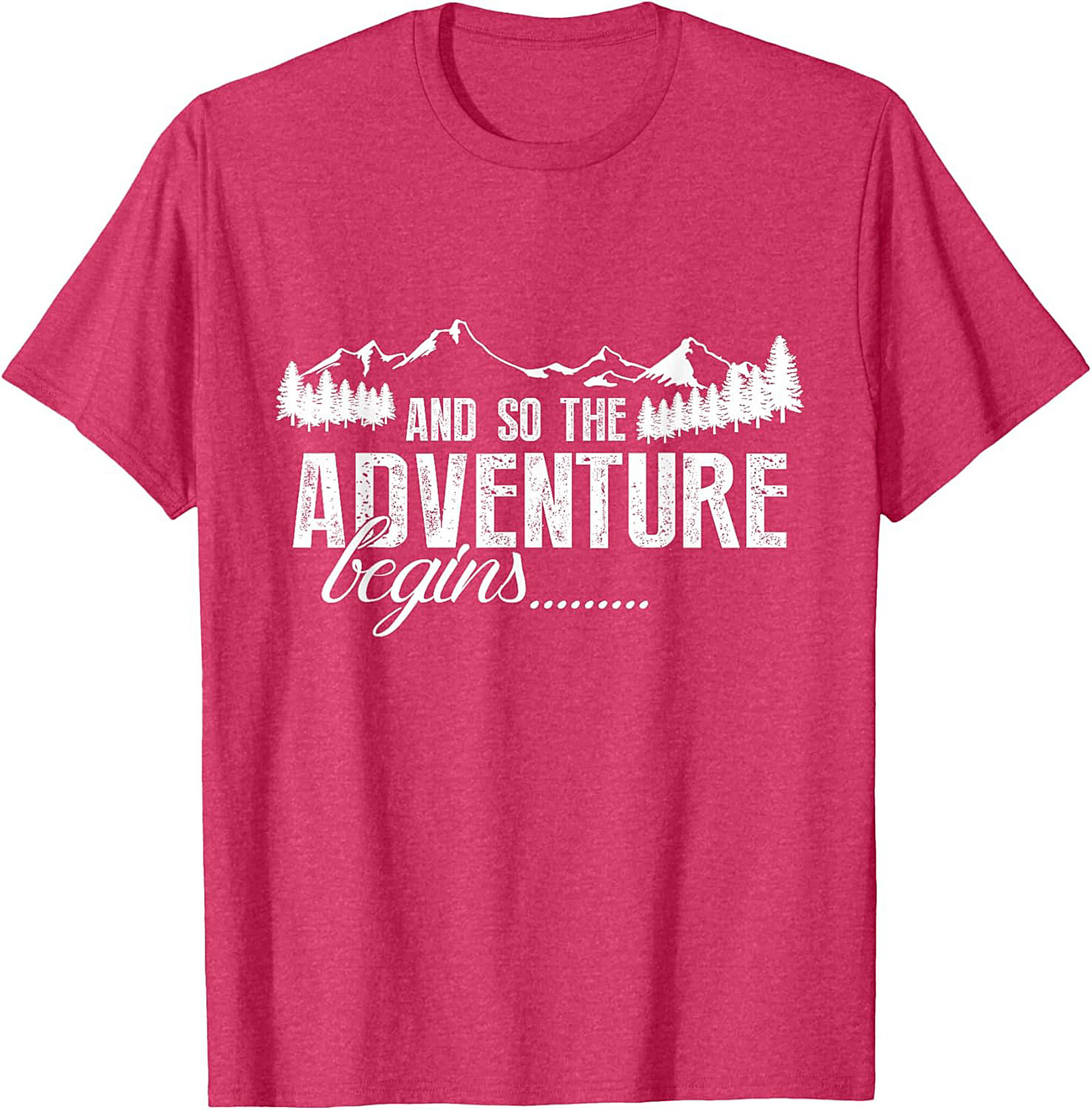 Adventure Begins T-Shirt Hiking Mountain Graphic Tee