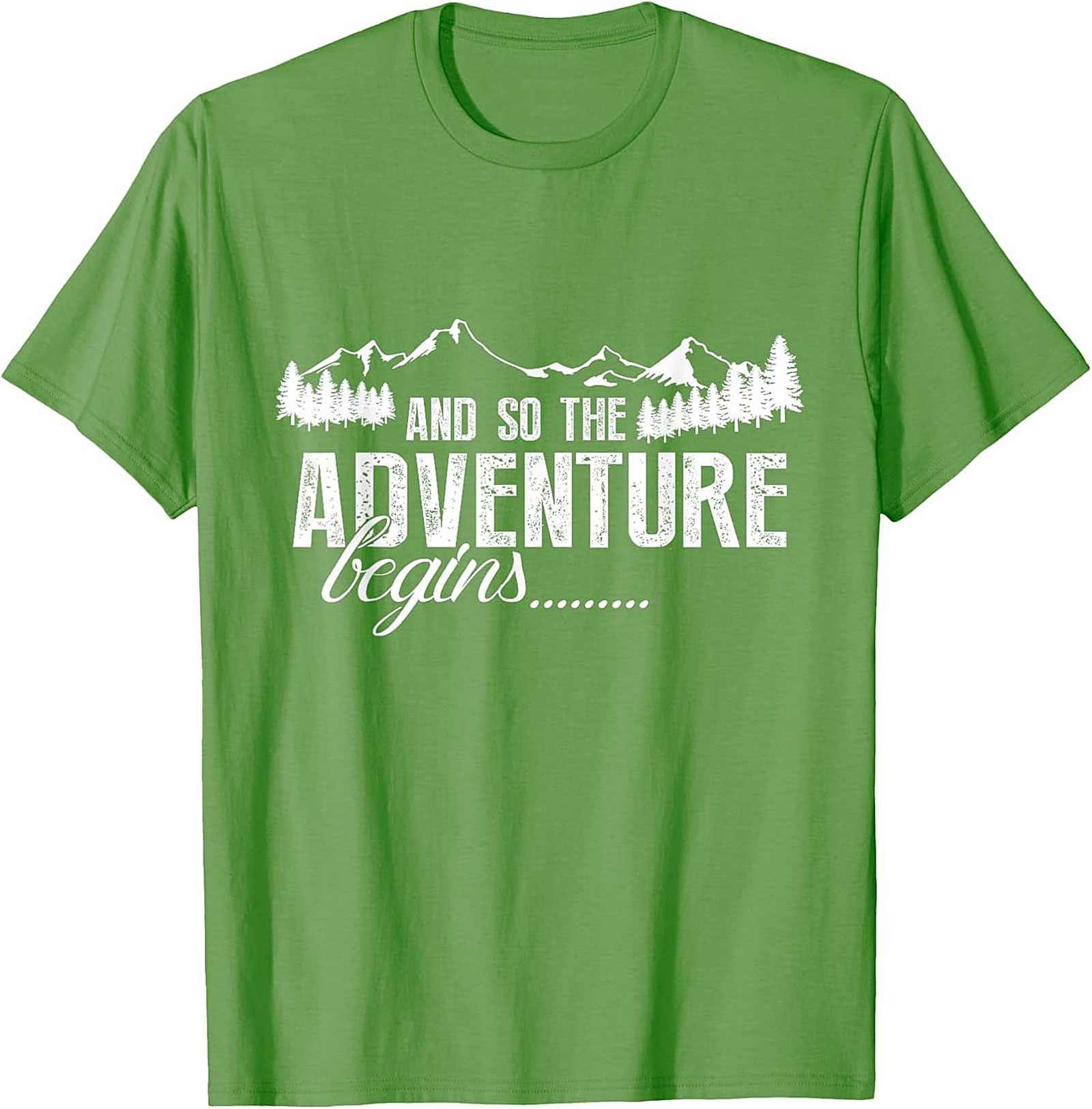 Adventure Begins T-Shirt Hiking Mountain Graphic Tee