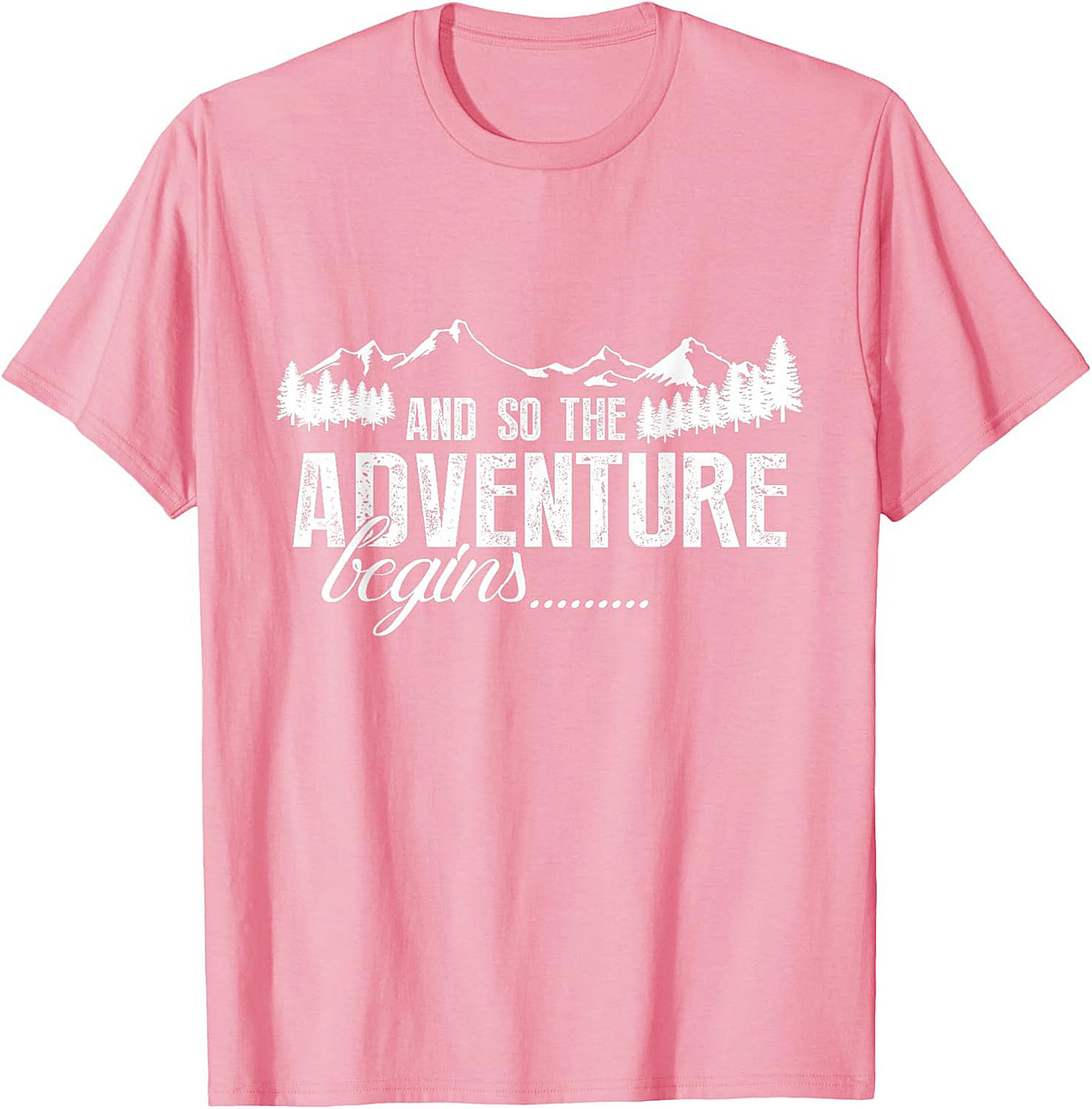 Adventure Begins T-Shirt Hiking Mountain Graphic Tee