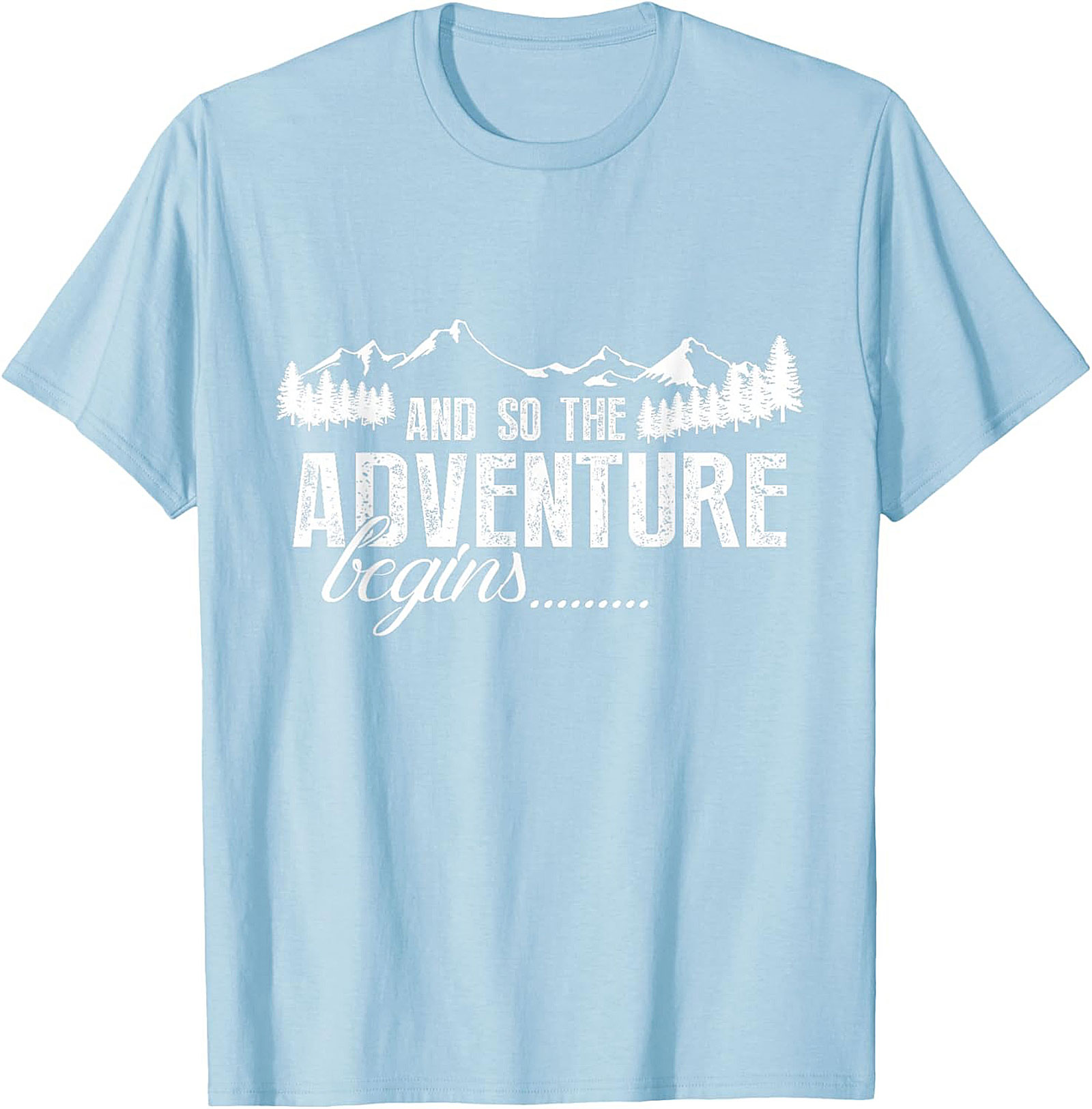 Adventure Begins T-Shirt Hiking Mountain Graphic Tee