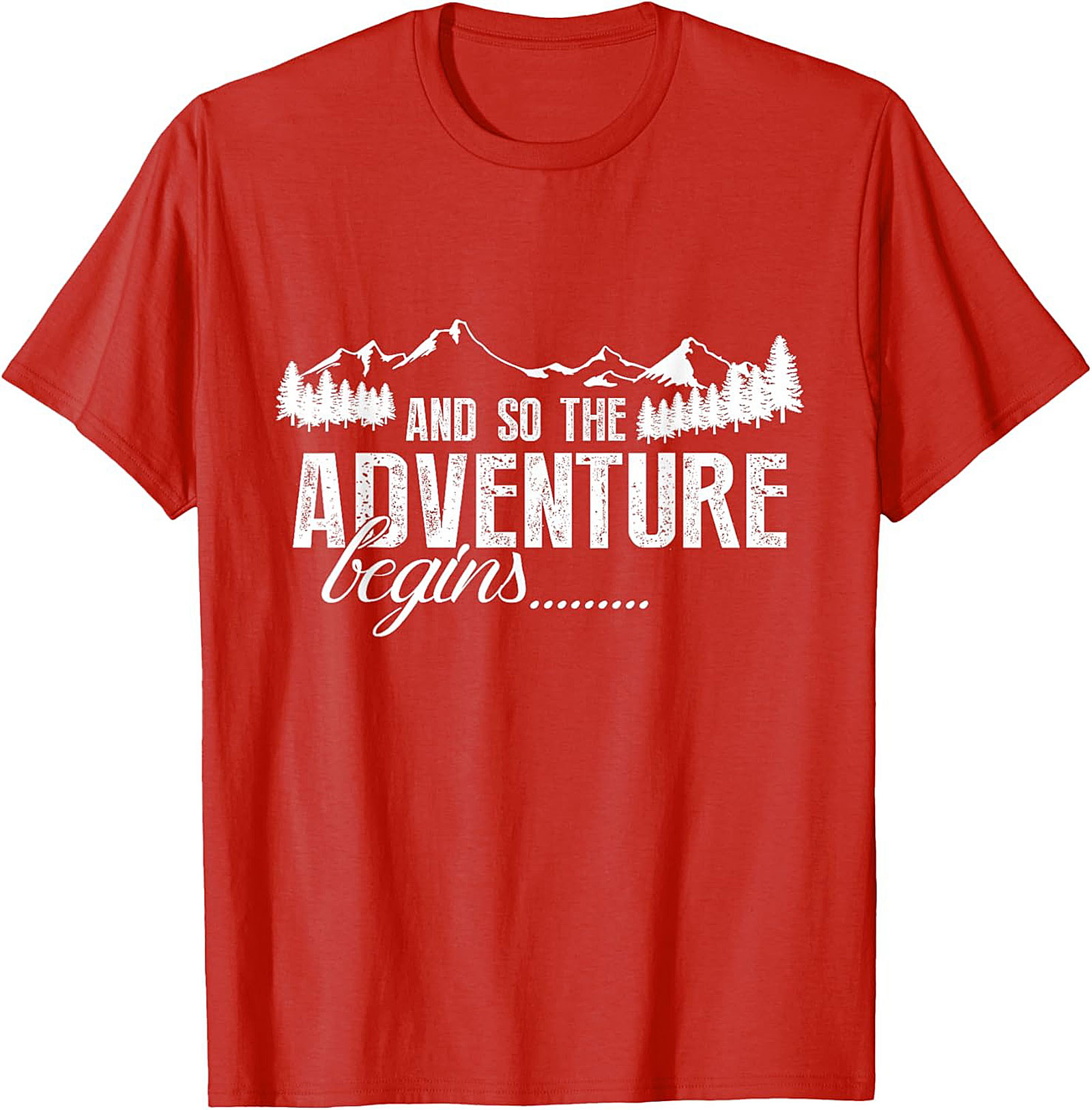 Adventure Begins T-Shirt Hiking Mountain Graphic Tee