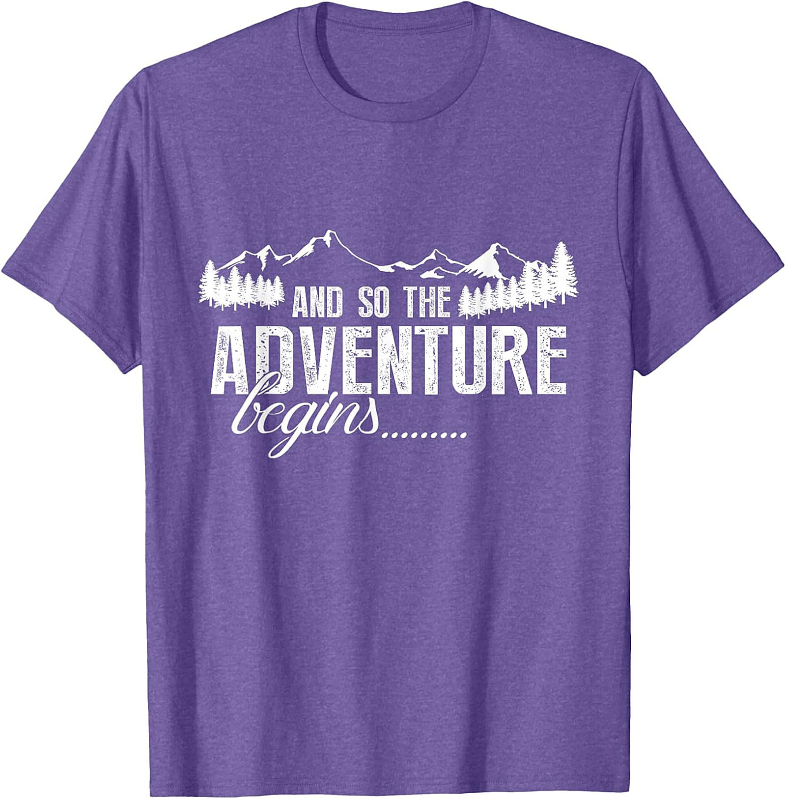Adventure Begins T-Shirt Hiking Mountain Graphic Tee