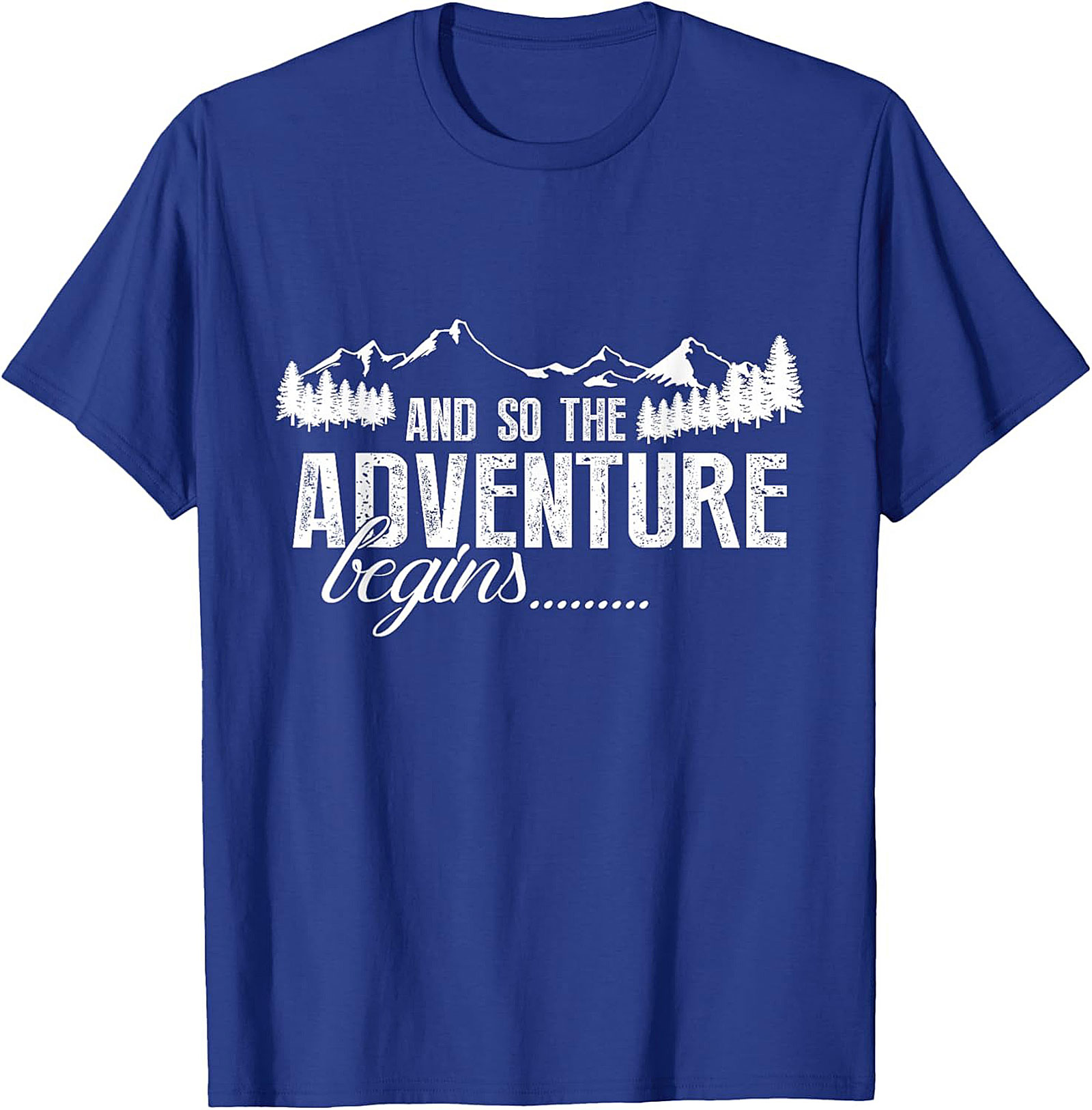 Adventure Begins T-Shirt Hiking Mountain Graphic Tee