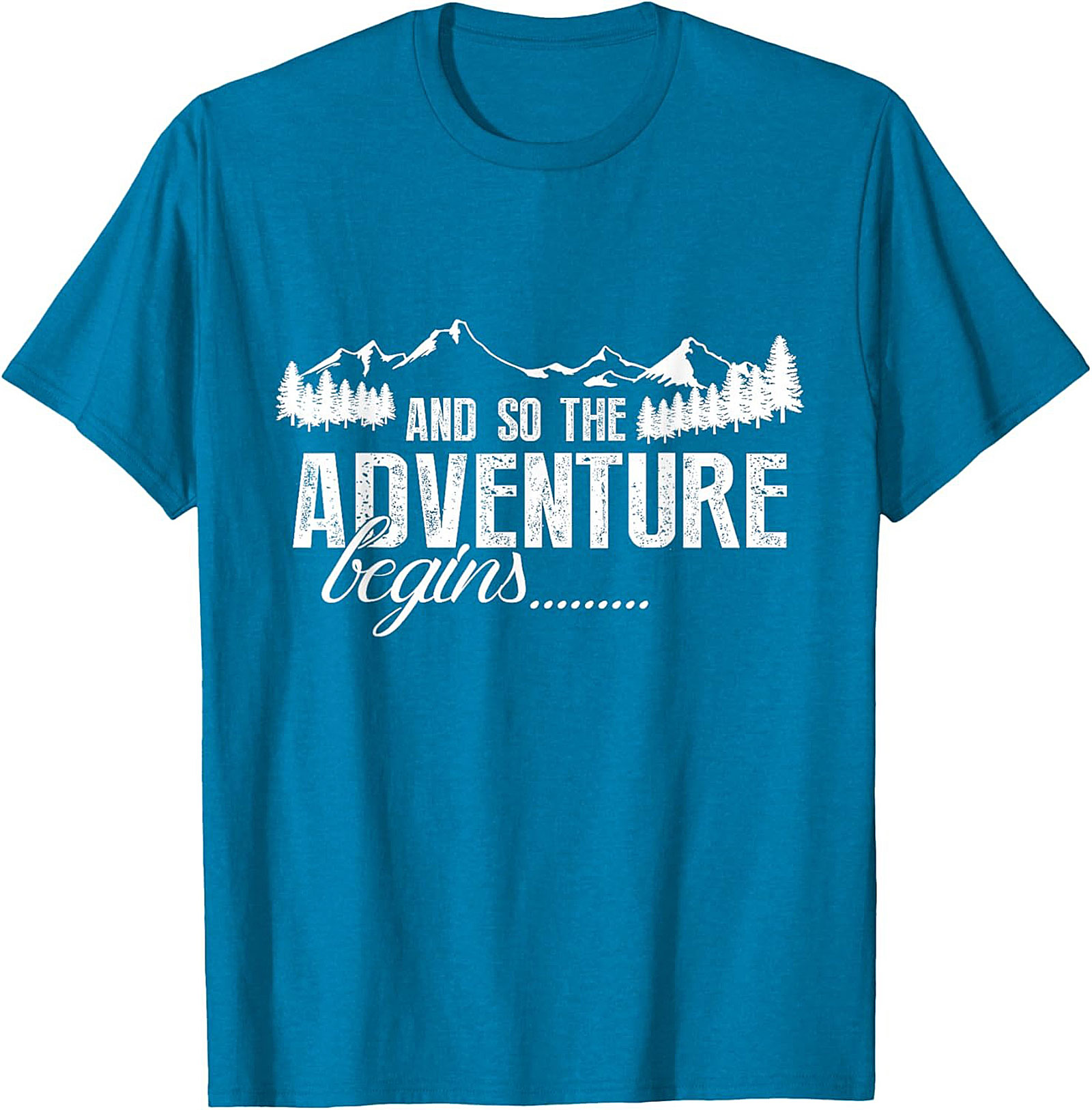 Adventure Begins T-Shirt Hiking Mountain Graphic Tee