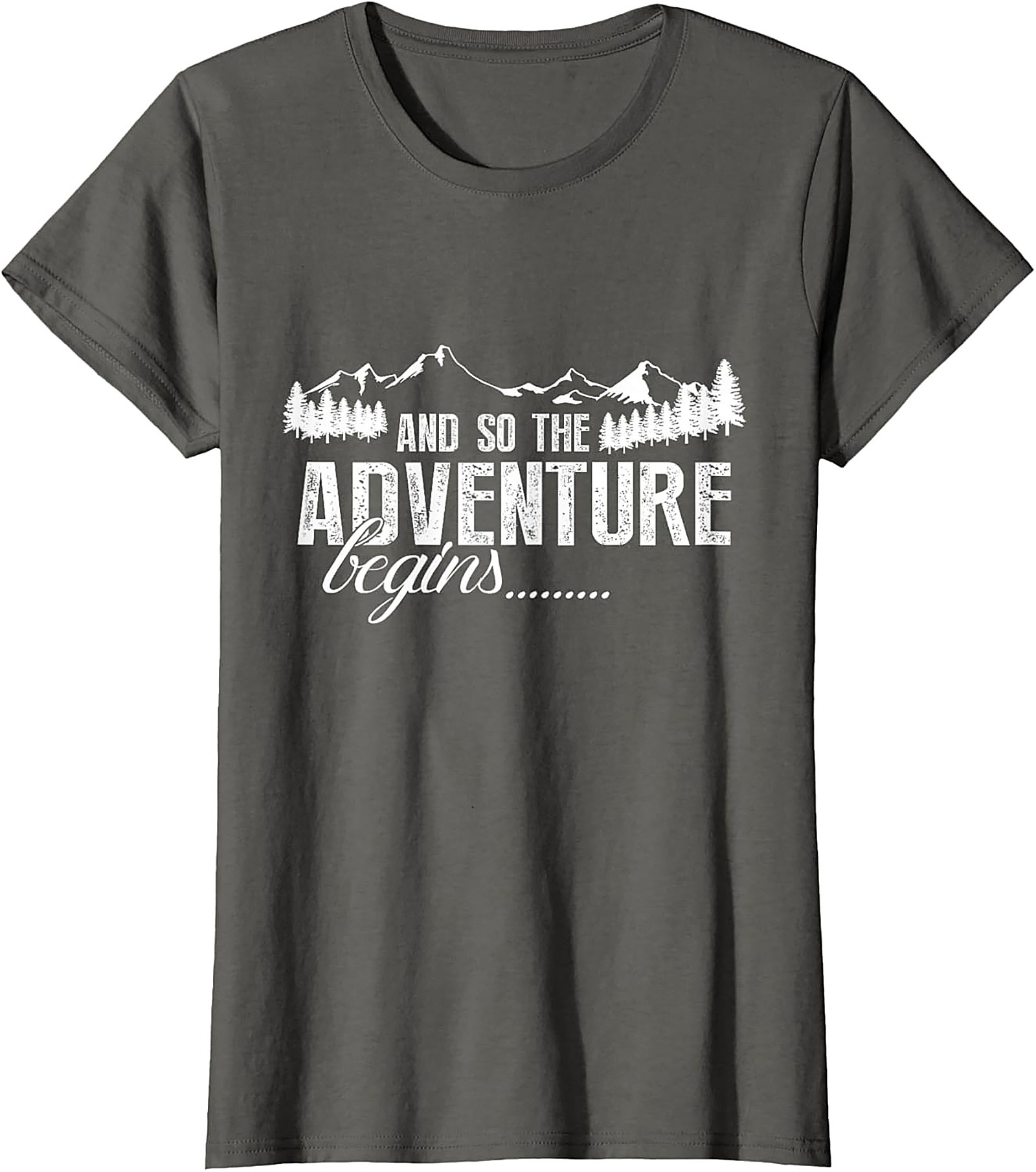 Adventure Begins T-Shirt Hiking Mountain Graphic Tee