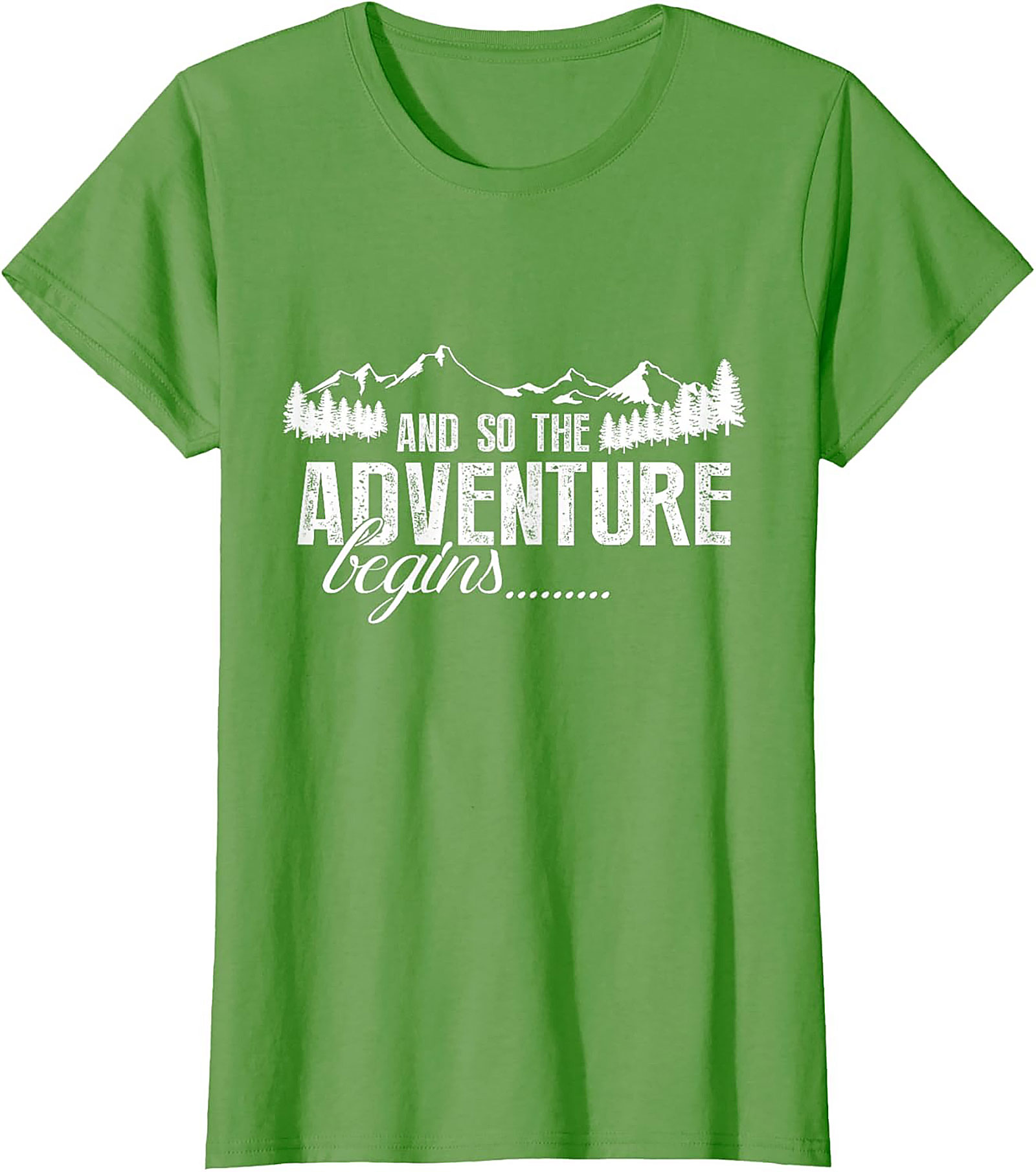 Adventure Begins T-Shirt Hiking Mountain Graphic Tee