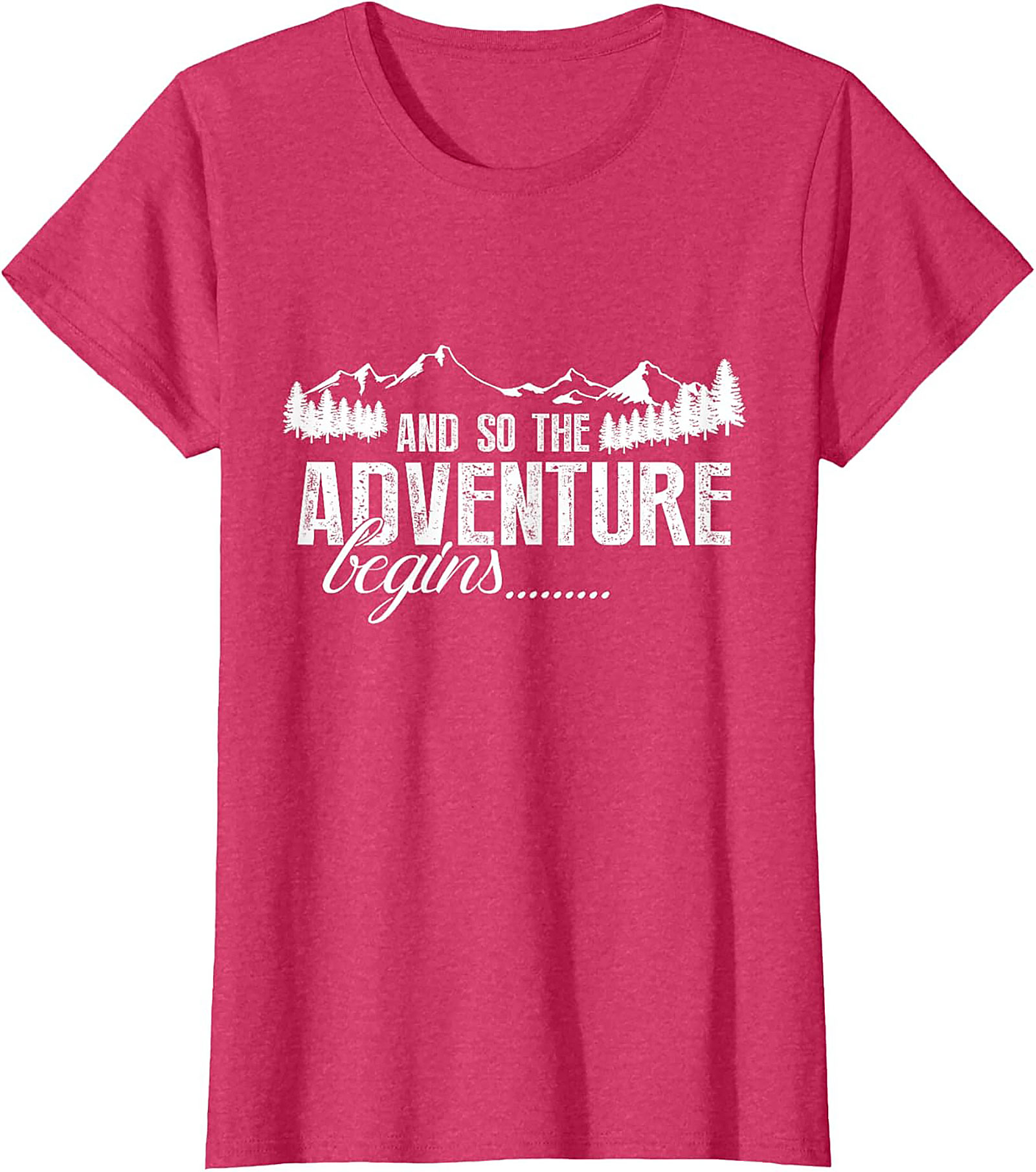 Adventure Begins T-Shirt Hiking Mountain Graphic Tee