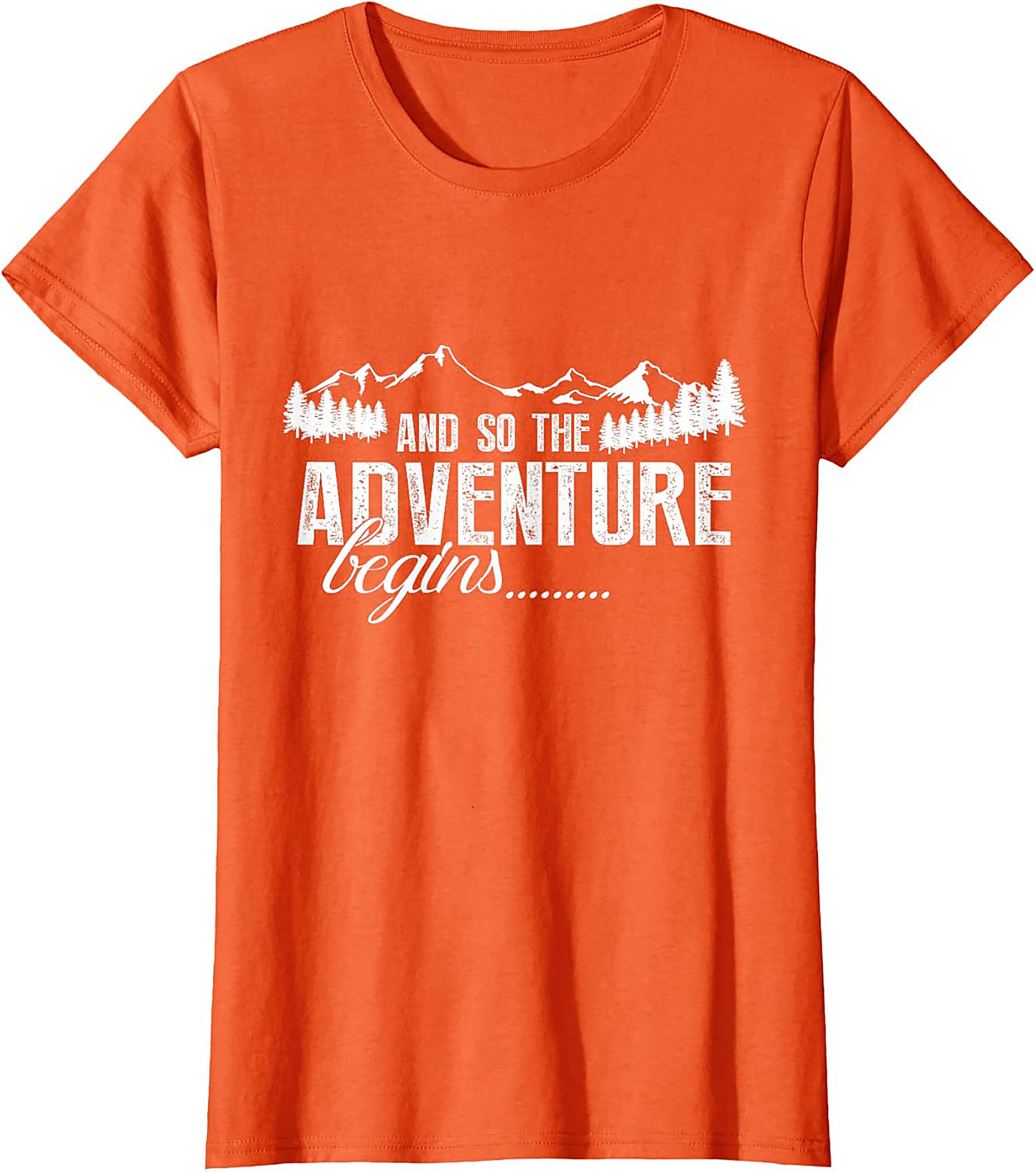 Adventure Begins T-Shirt Hiking Mountain Graphic Tee