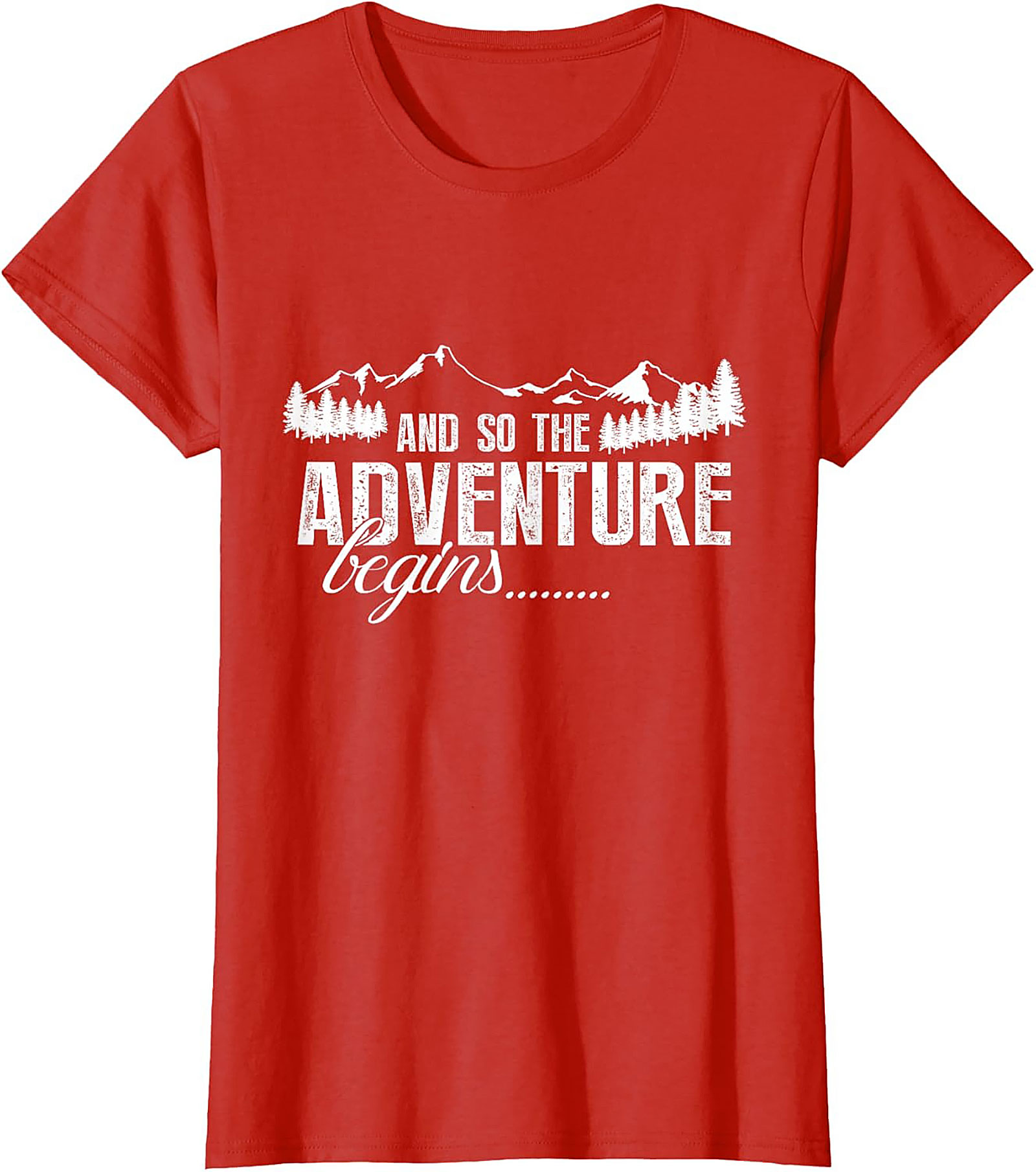 Adventure Begins T-Shirt Hiking Mountain Graphic Tee
