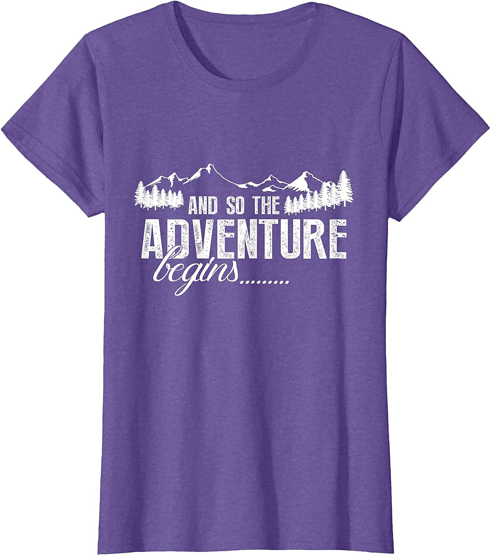 Adventure Begins T-Shirt Hiking Mountain Graphic Tee