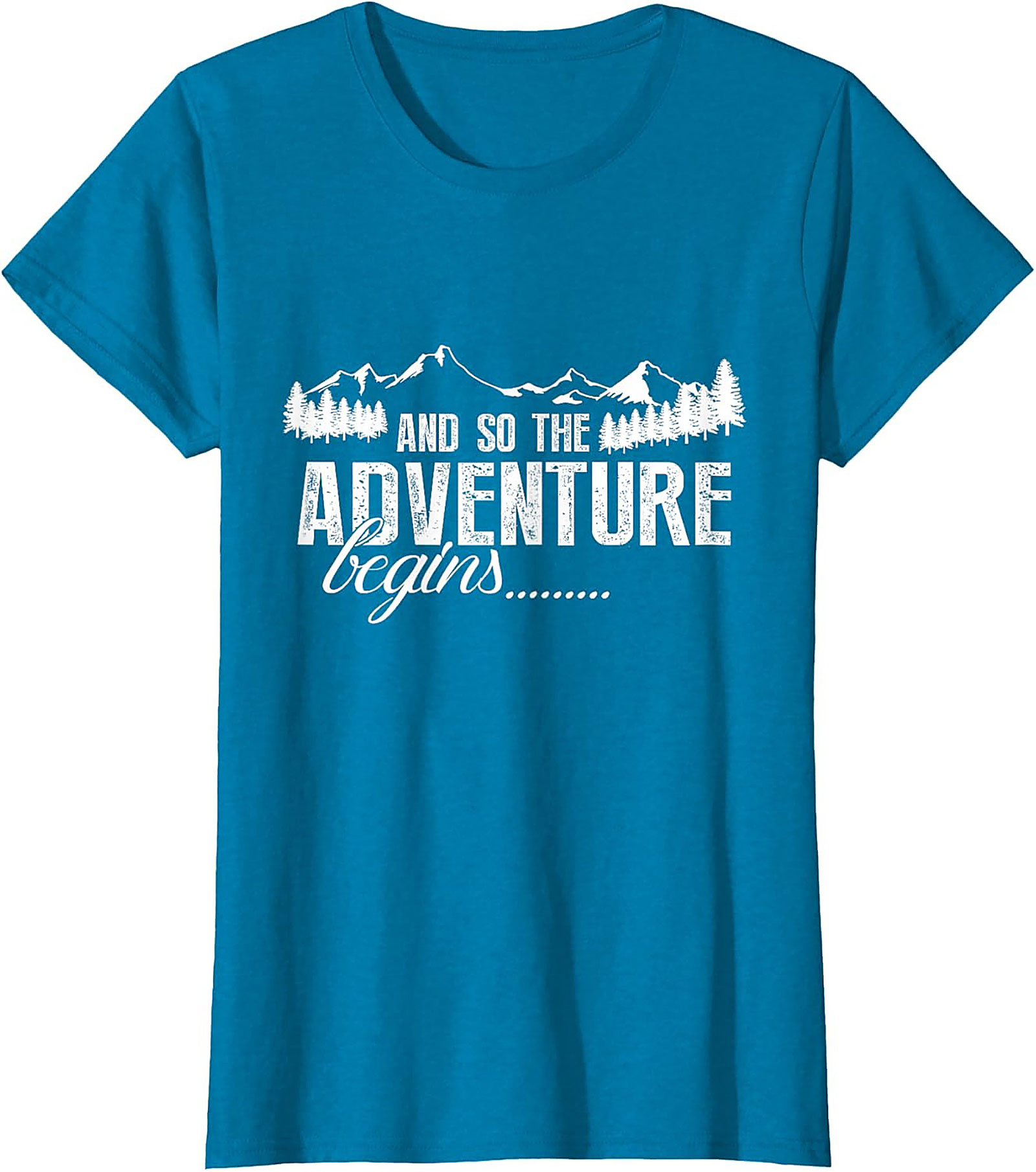 Adventure Begins T-Shirt Hiking Mountain Graphic Tee