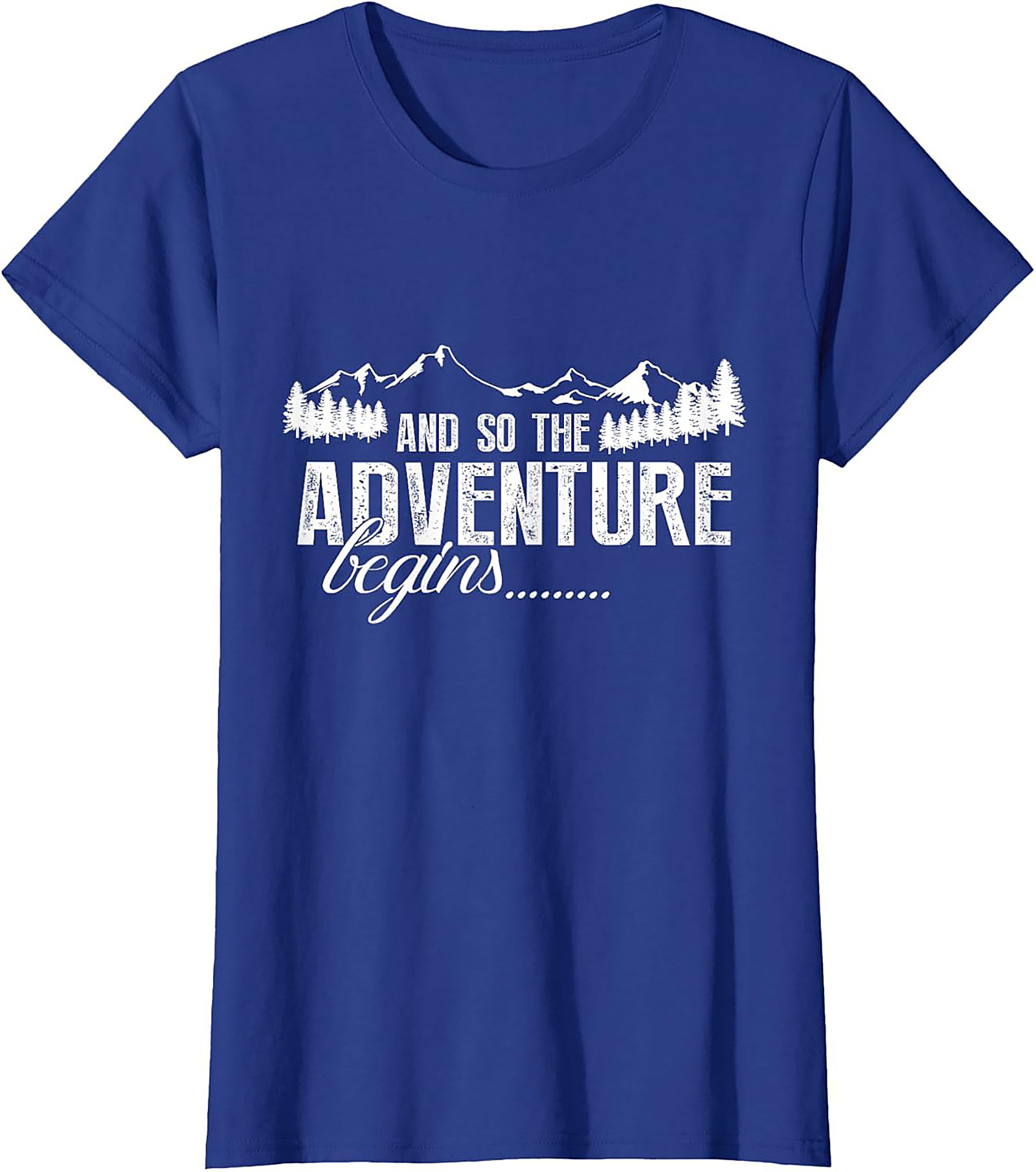 Adventure Begins T-Shirt Hiking Mountain Graphic Tee