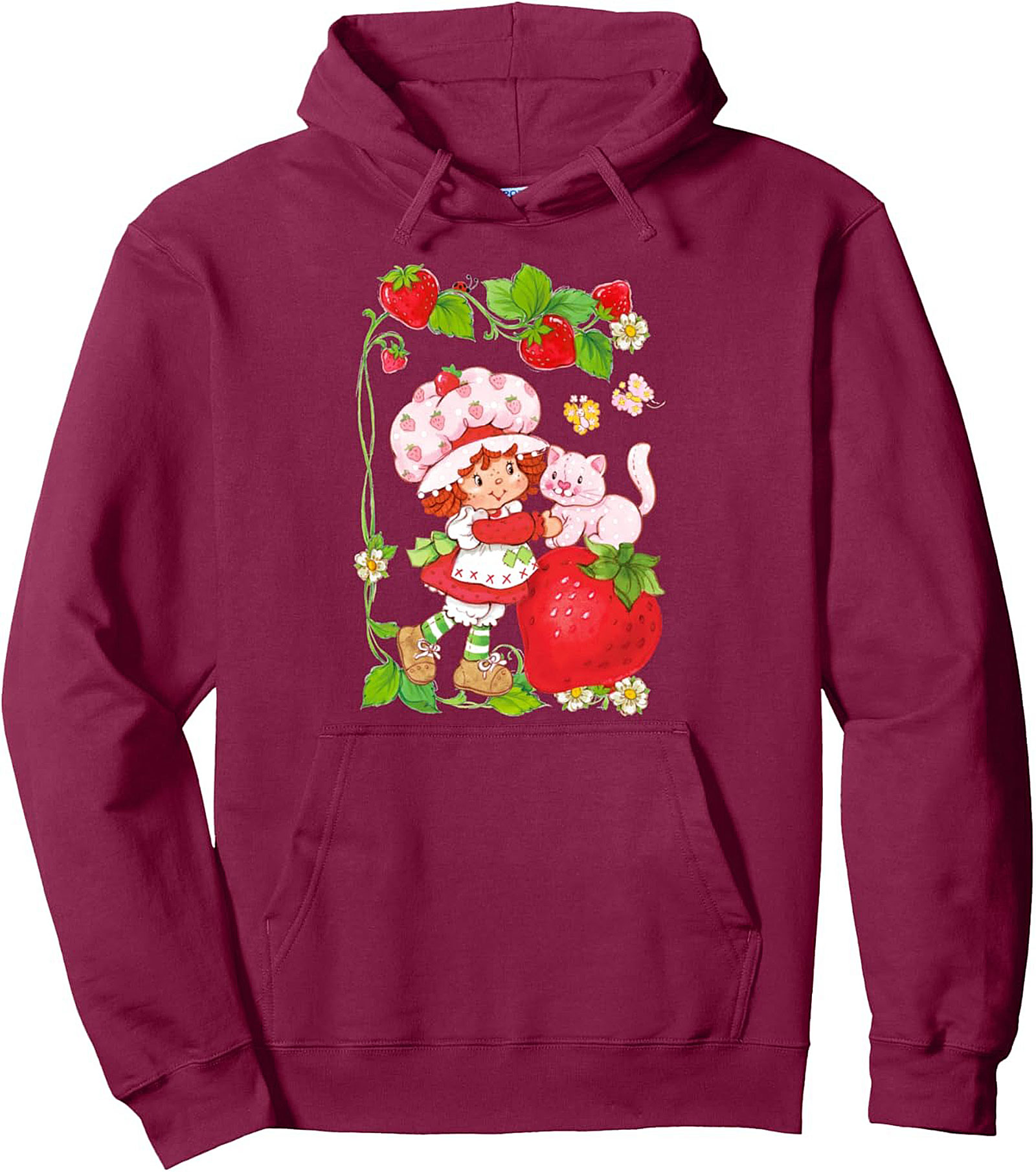 Strawberry Shortcake Pullover Hoodie Retro 80s Cozy