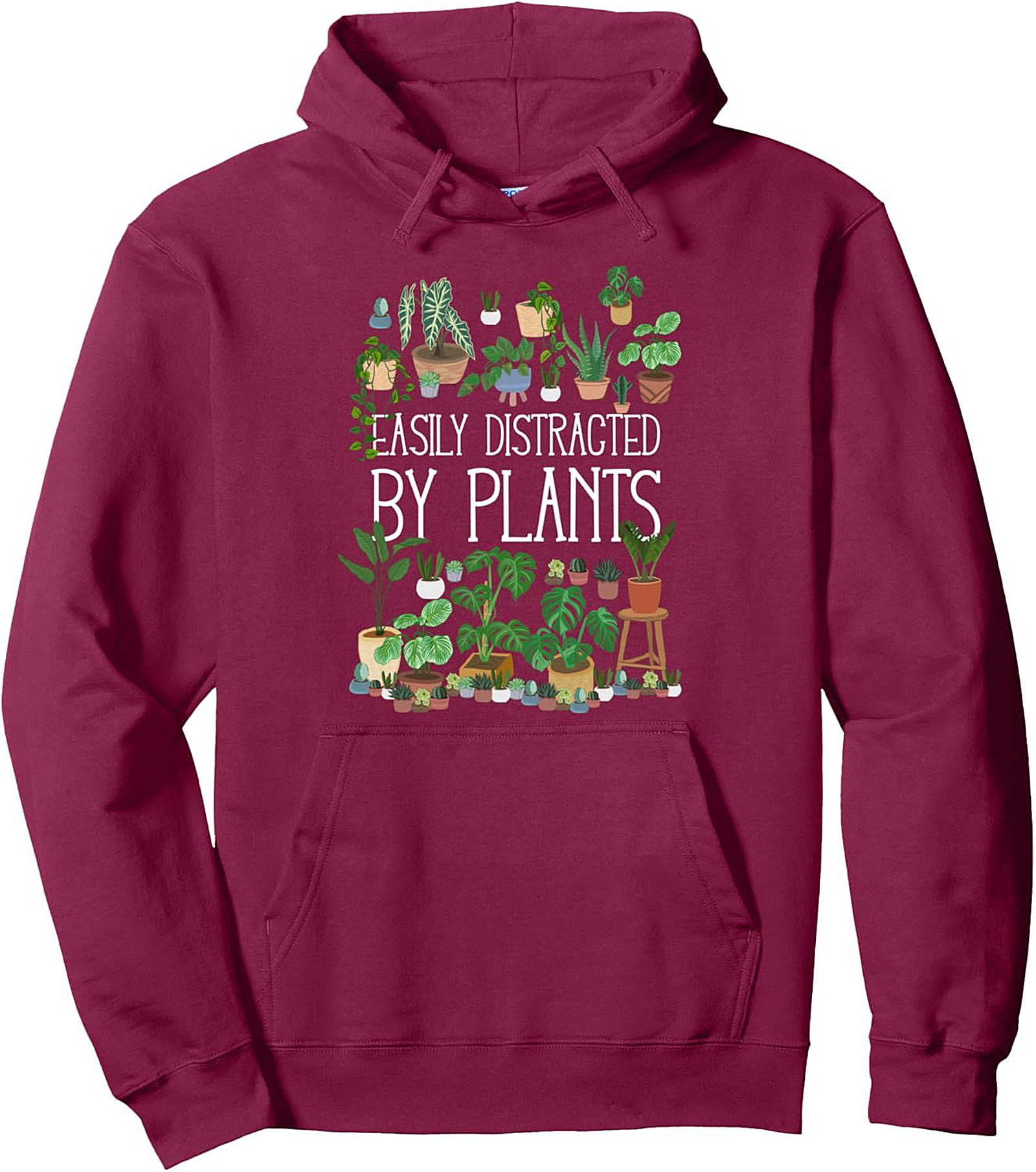 Easily Distracted By Plants Cozy Pullover Hoodie