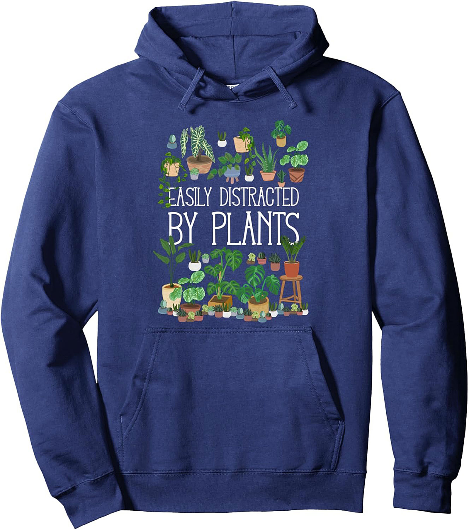 Easily Distracted By Plants Cozy Pullover Hoodie