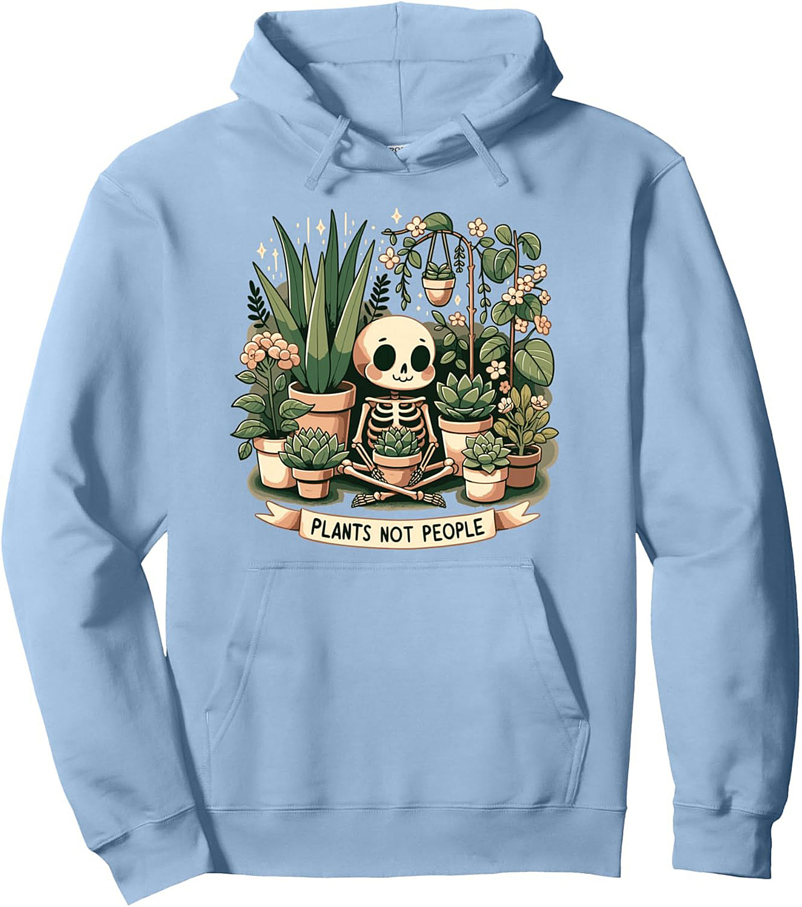 Plant Lover Graphic Hoodie: Plants Not People Pullover