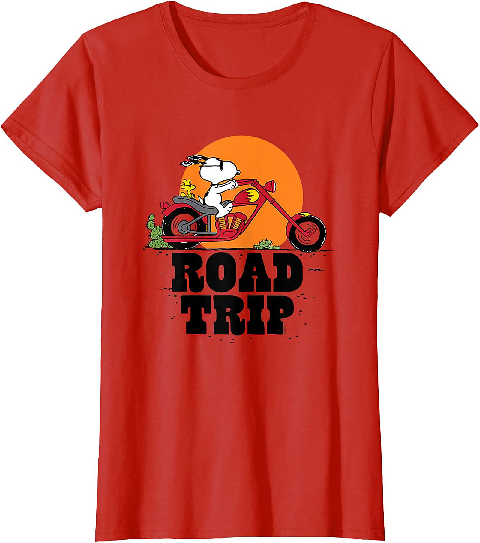 Snoopy Road Trip T-shirt Peanuts Biker Graphic Tee