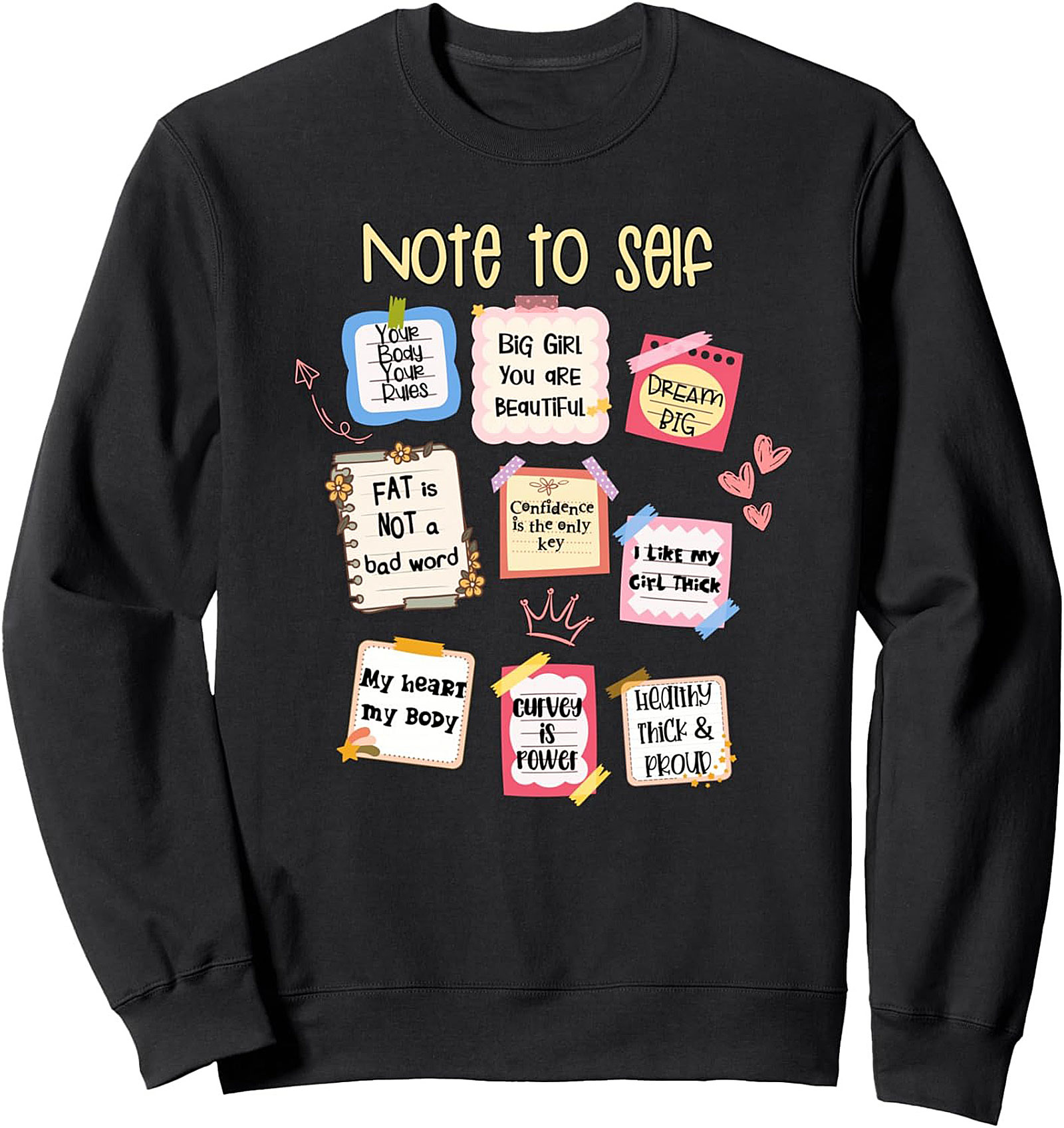 Cozy Body Positive Crewneck Sweatshirt | Self-Love Affirmations