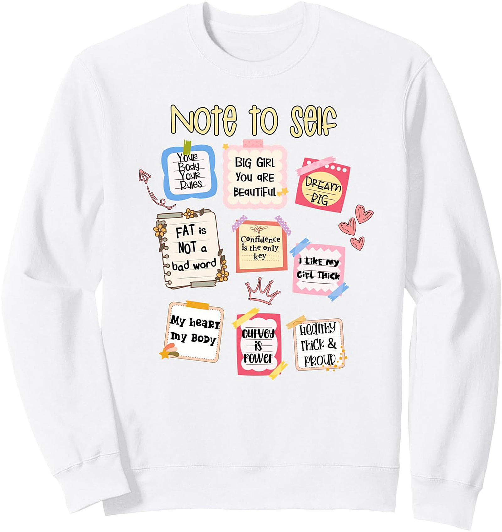 Cozy Body Positive Crewneck Sweatshirt | Self-Love Affirmations