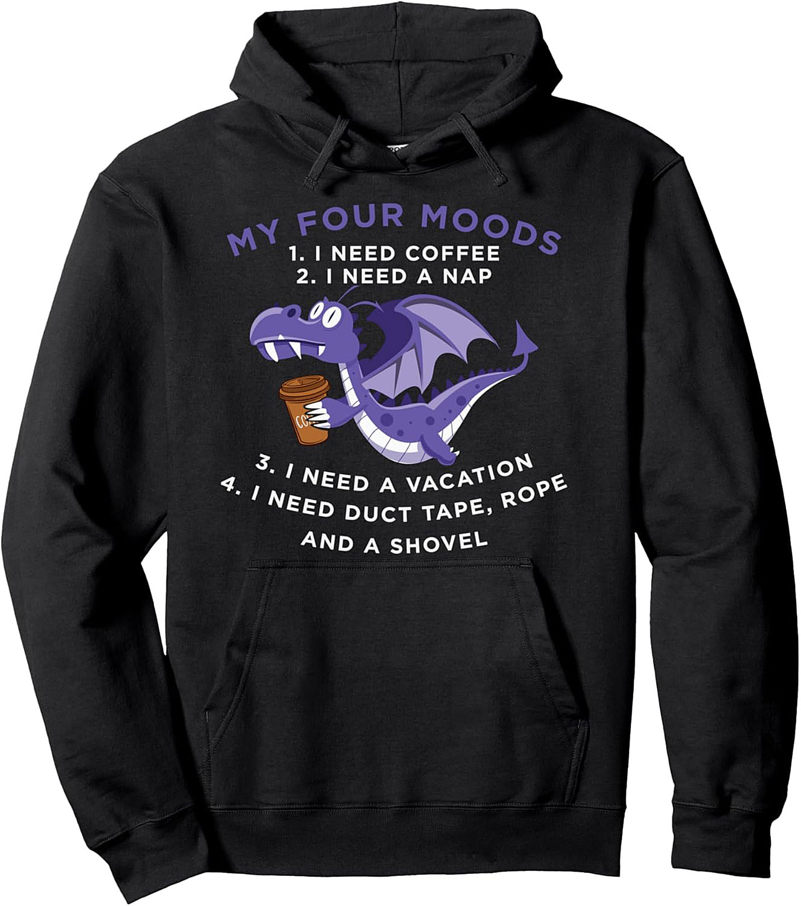 Funny Dragon Moods Pullover Hoodie Sarcastic Graphic Gift