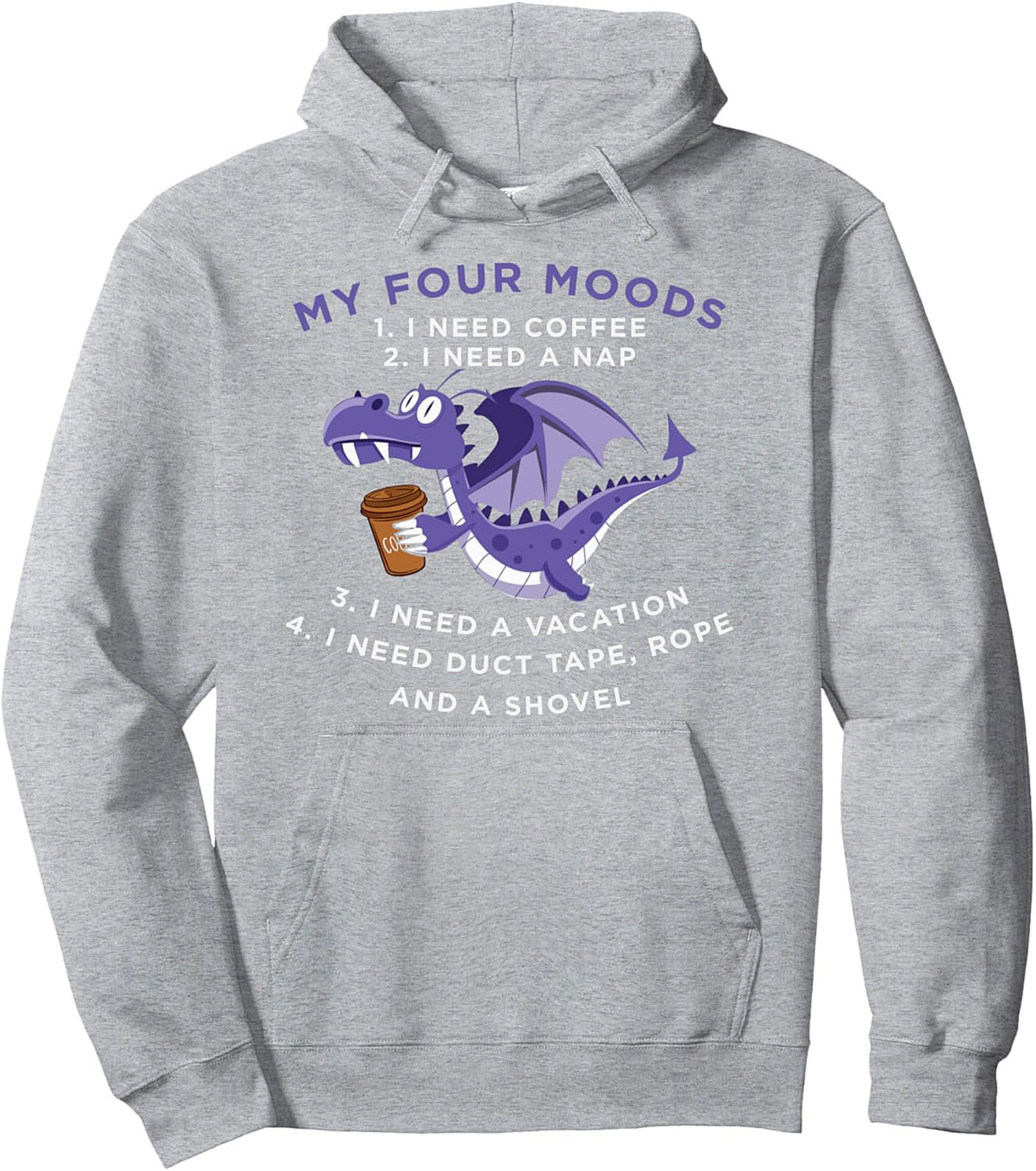 Funny Dragon Moods Pullover Hoodie Sarcastic Graphic Gift