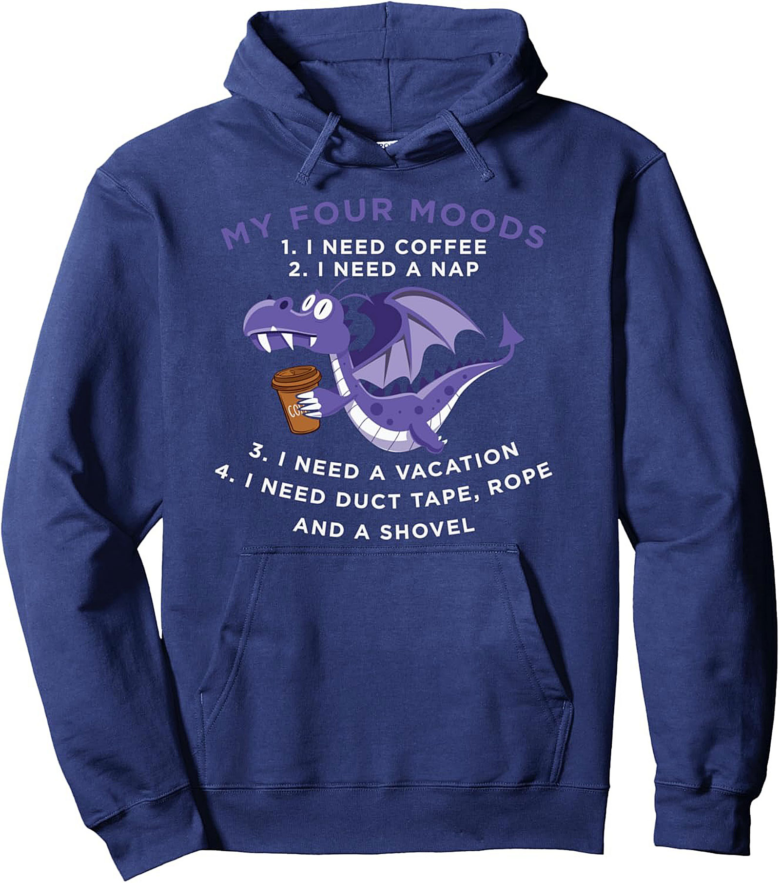 Funny Dragon Moods Pullover Hoodie Sarcastic Graphic Gift