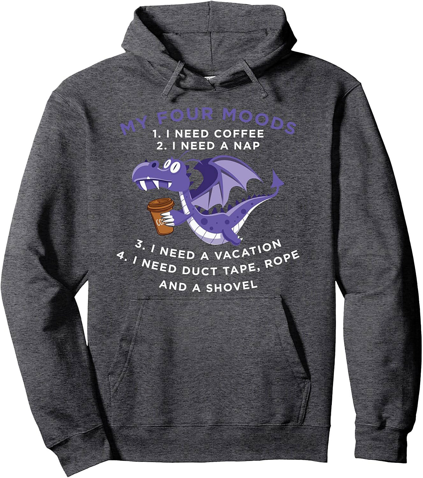 Funny Dragon Moods Pullover Hoodie Sarcastic Graphic Gift