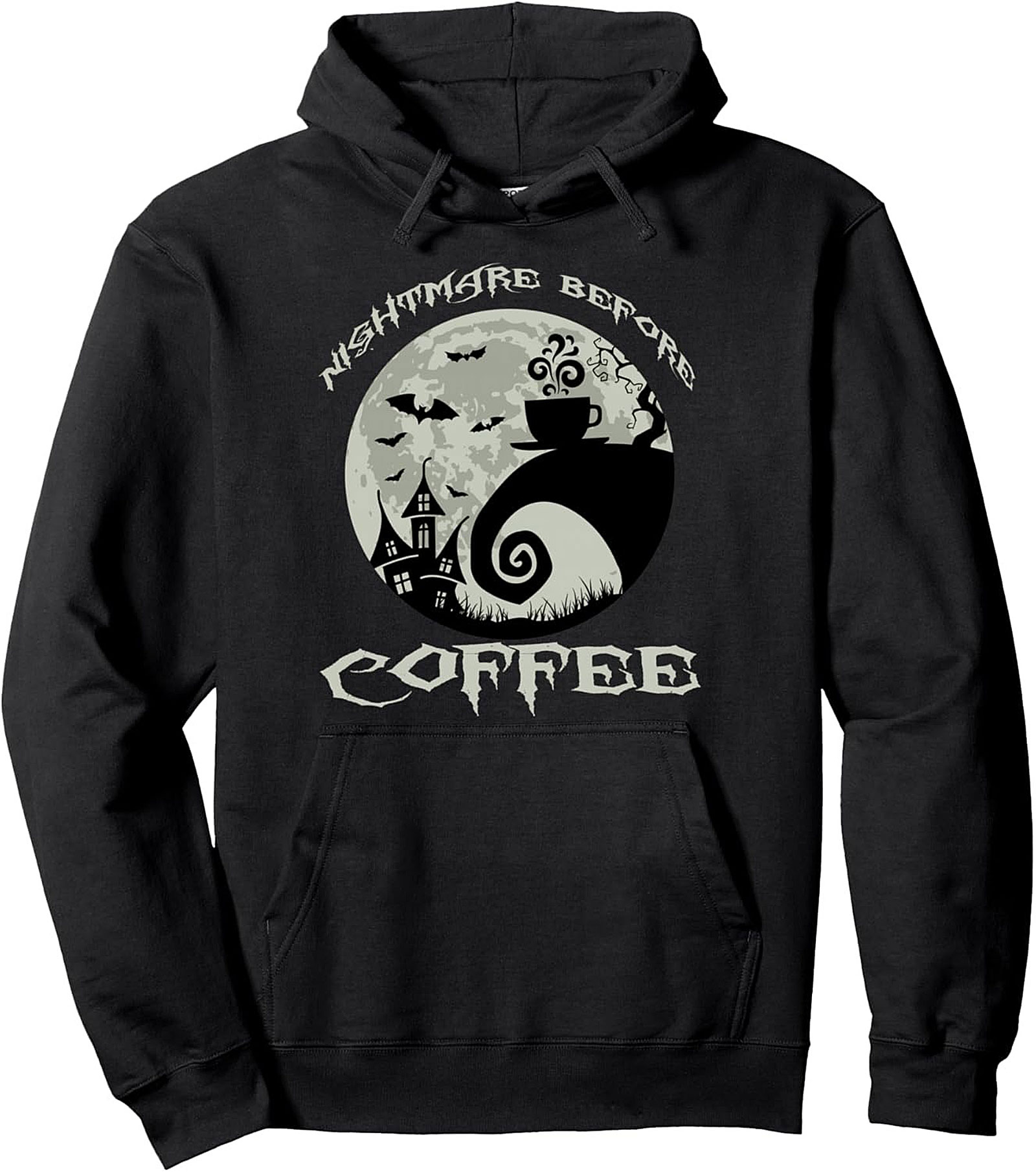 Nightmare Before Coffee Graphic Hoodie Spooky Pullover