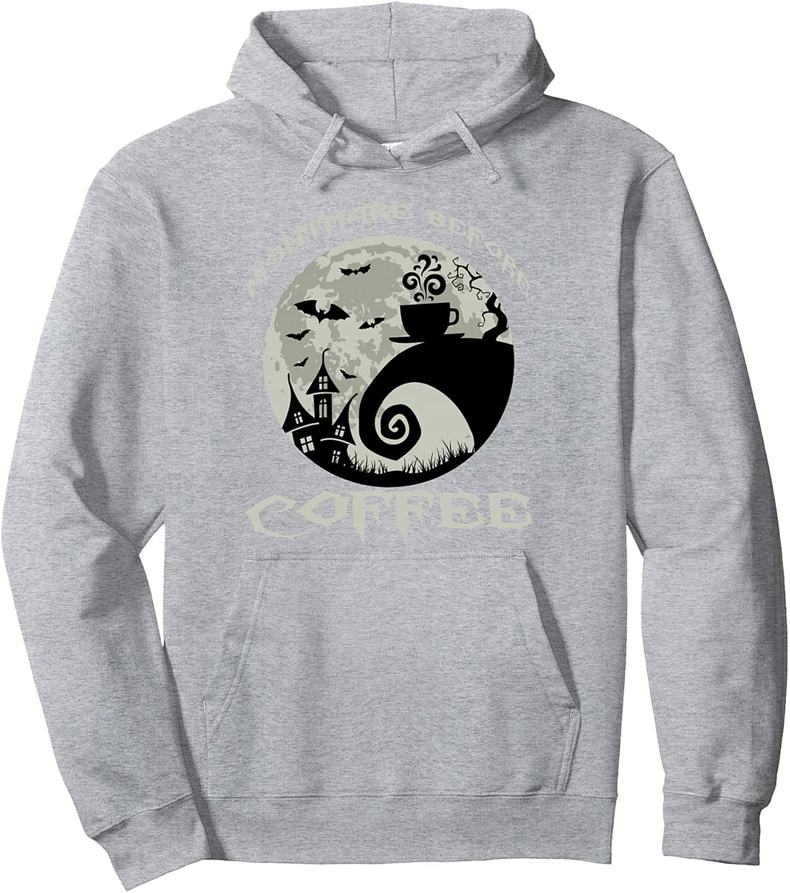 Nightmare Before Coffee Graphic Hoodie Spooky Pullover