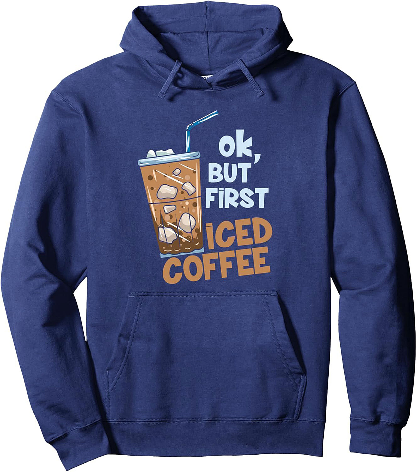 Iced Coffee Lover Pullover Hoodie Cozy Graphic Hoodies