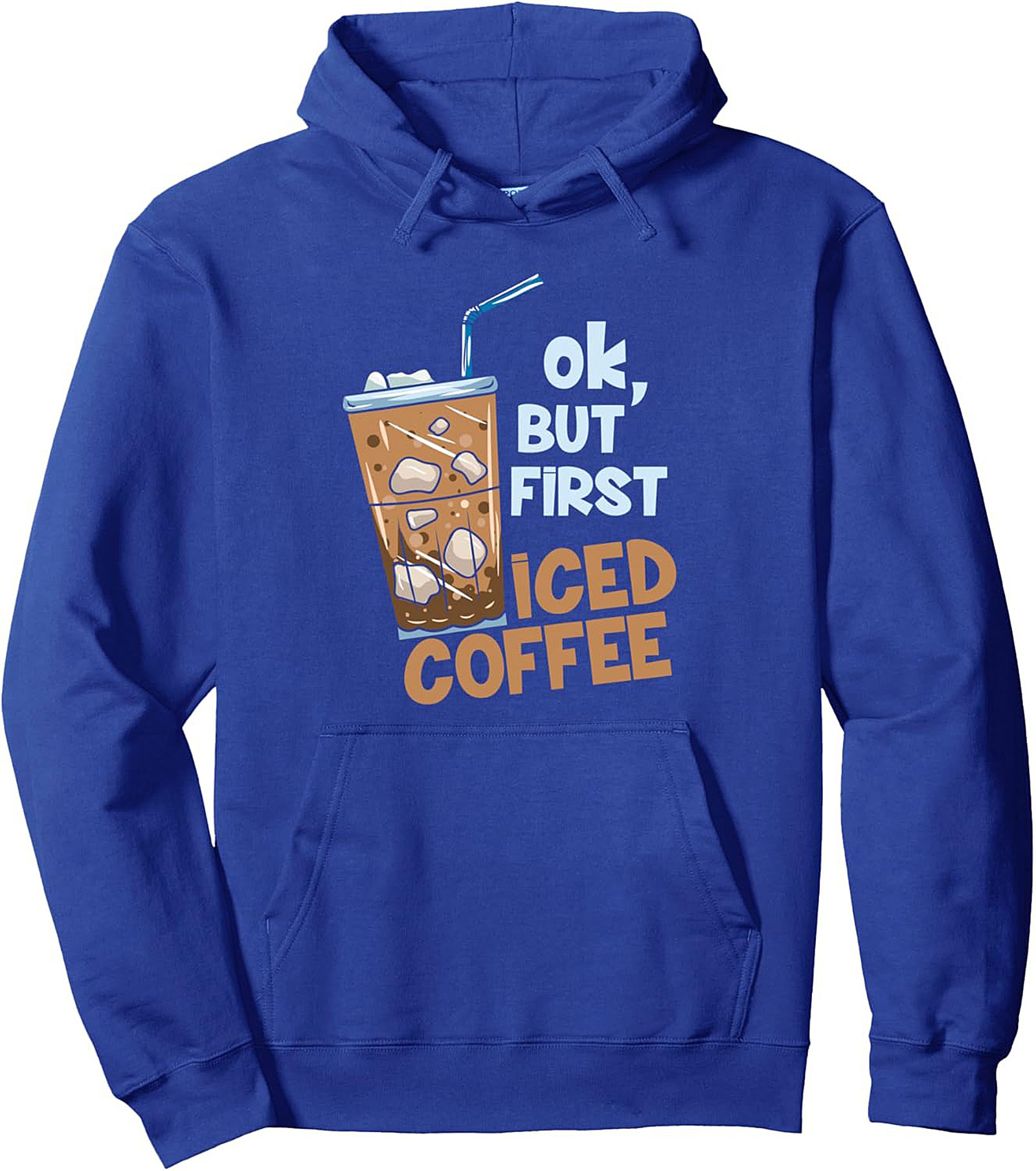 Iced Coffee Lover Pullover Hoodie Cozy Graphic Hoodies