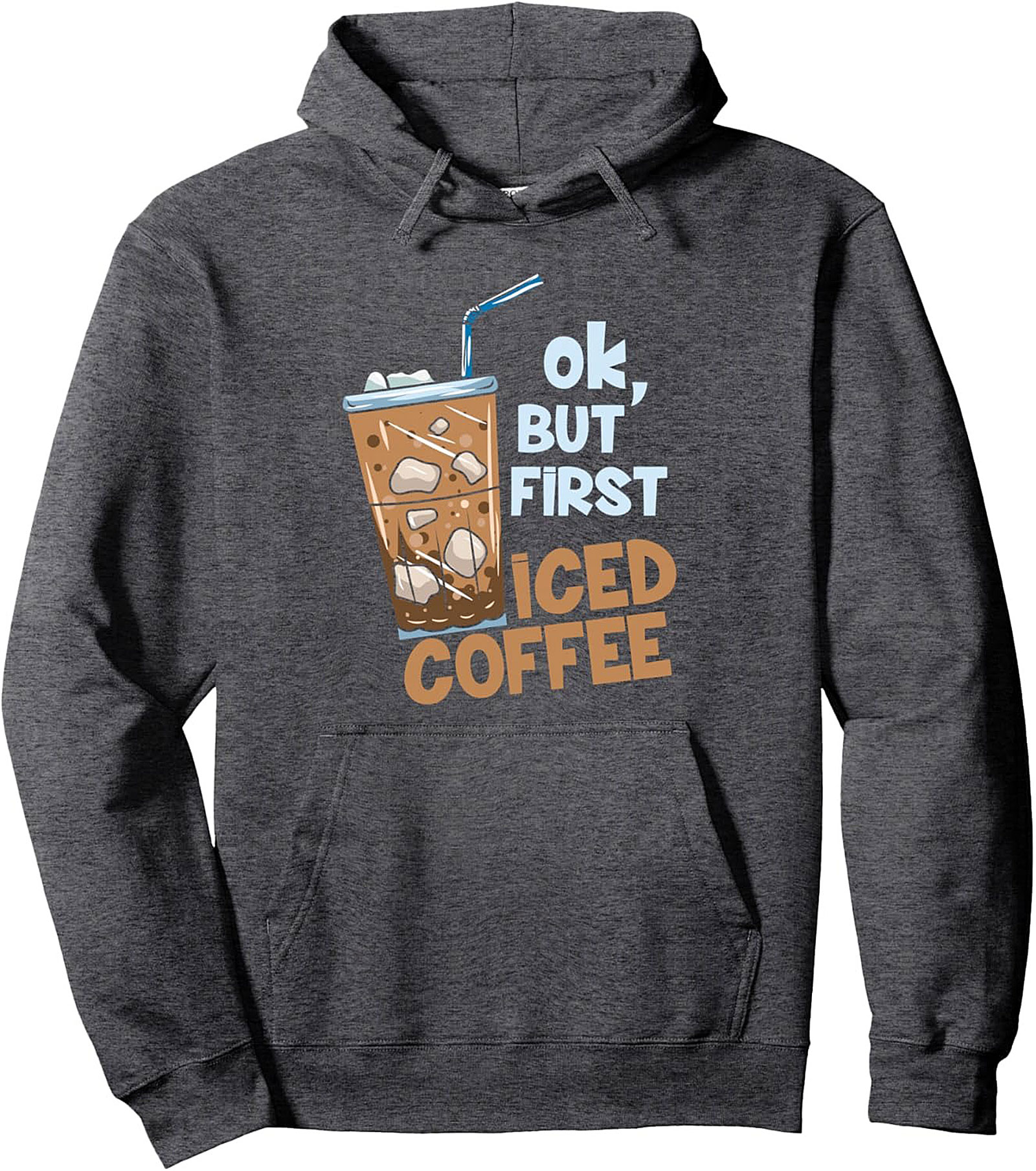 Iced Coffee Lover Pullover Hoodie Cozy Graphic Hoodies