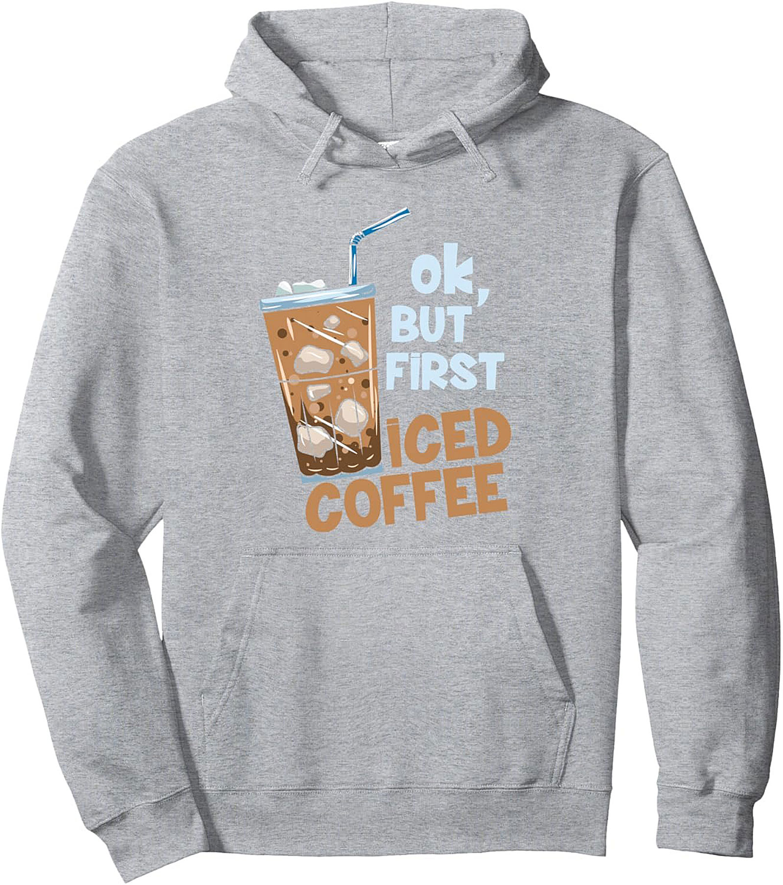 Iced Coffee Lover Pullover Hoodie Cozy Graphic Hoodies
