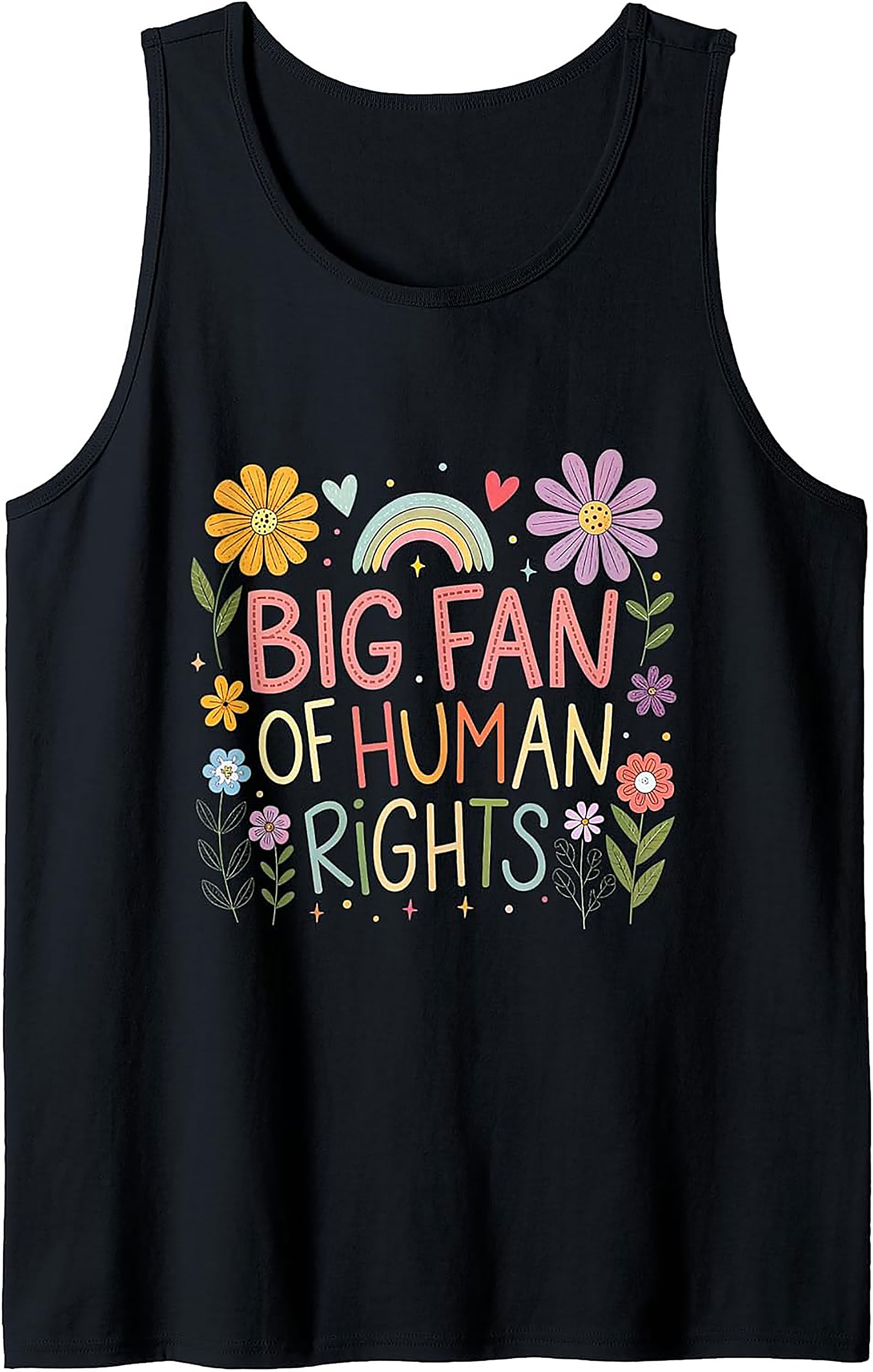 Human Rights Floral Graphic Tank Top | Unisex Sleeveless Shirt