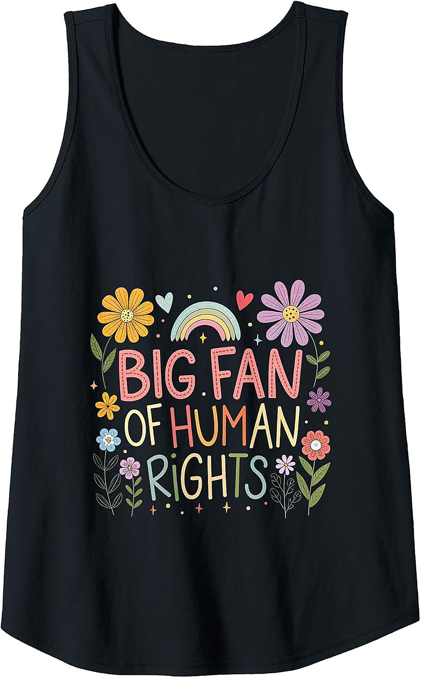Human Rights Floral Graphic Tank Top | Unisex Sleeveless Shirt
