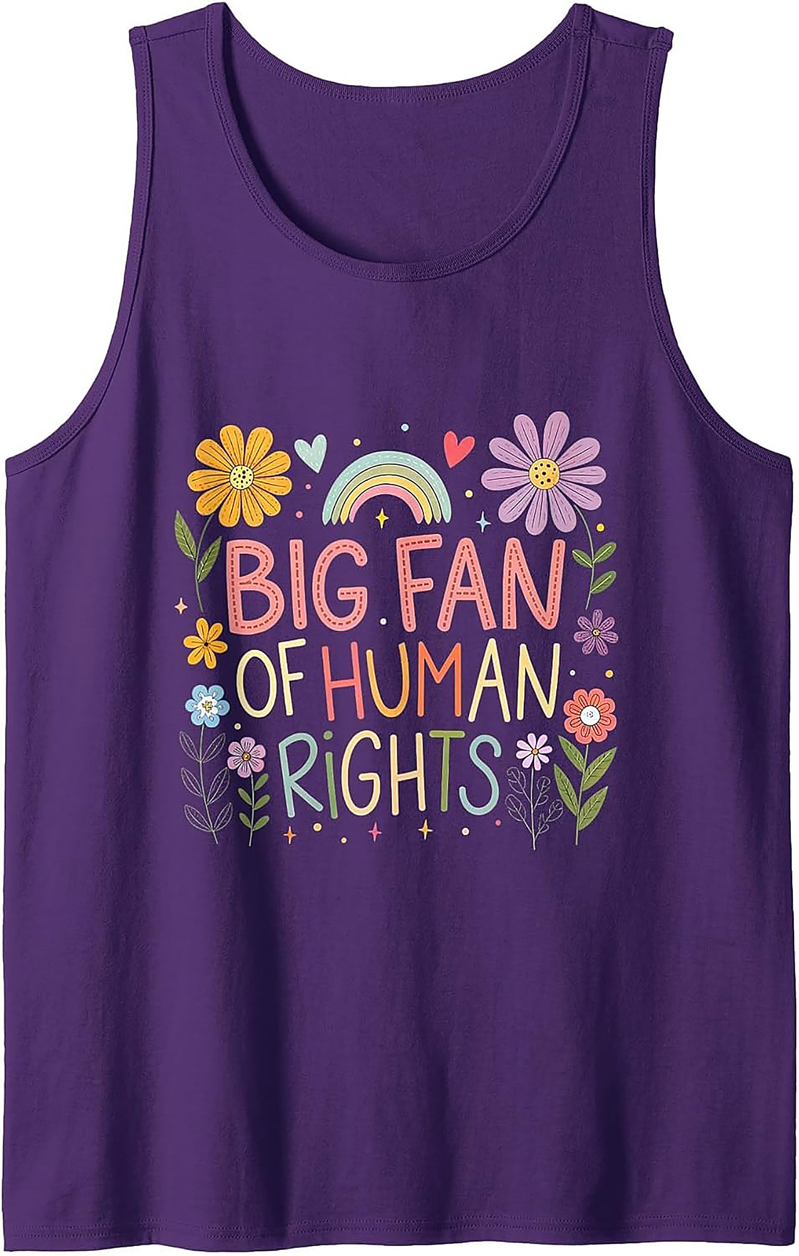 Human Rights Floral Graphic Tank Top | Unisex Sleeveless Shirt