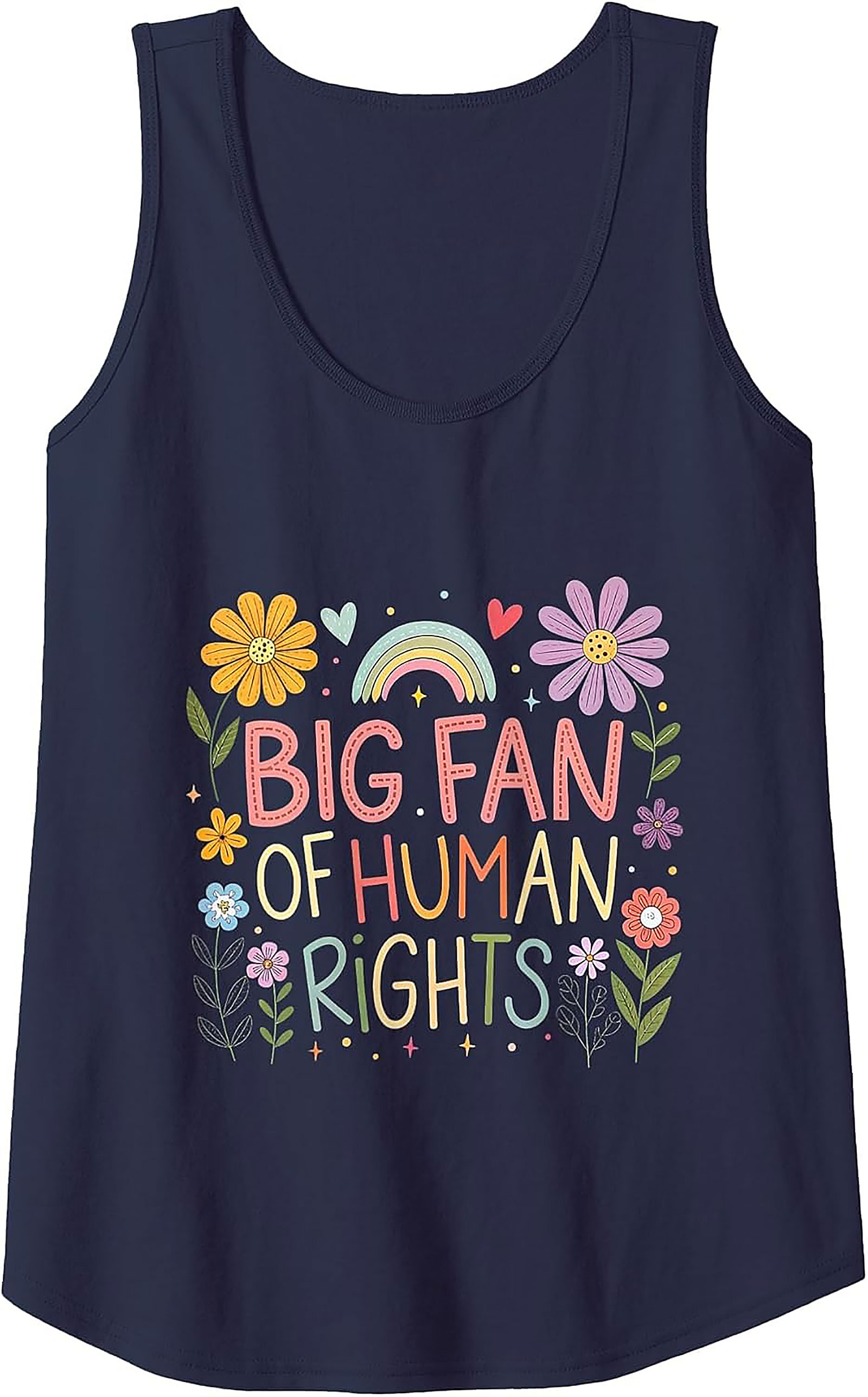 Human Rights Floral Graphic Tank Top | Unisex Sleeveless Shirt