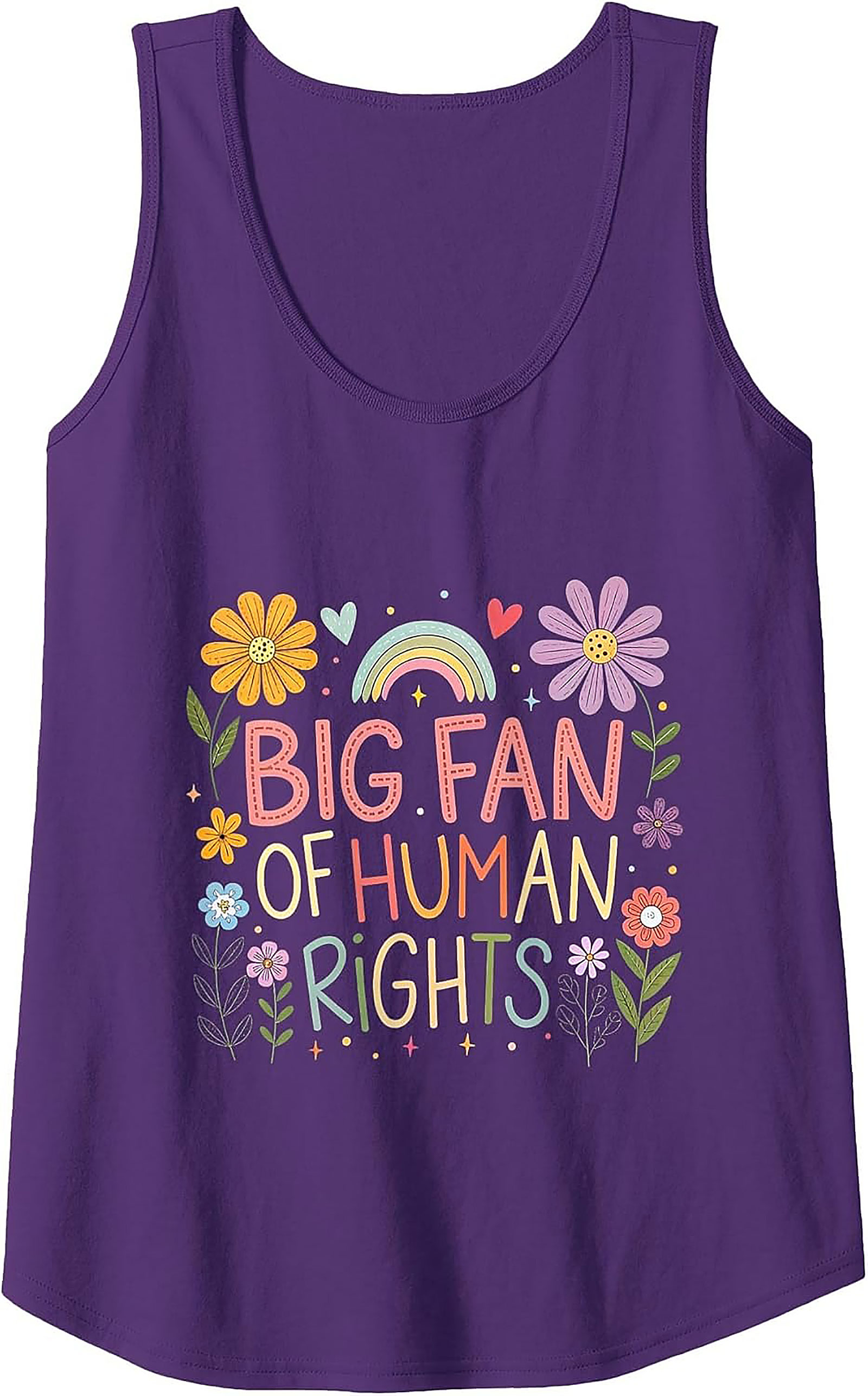 Human Rights Floral Graphic Tank Top | Unisex Sleeveless Shirt