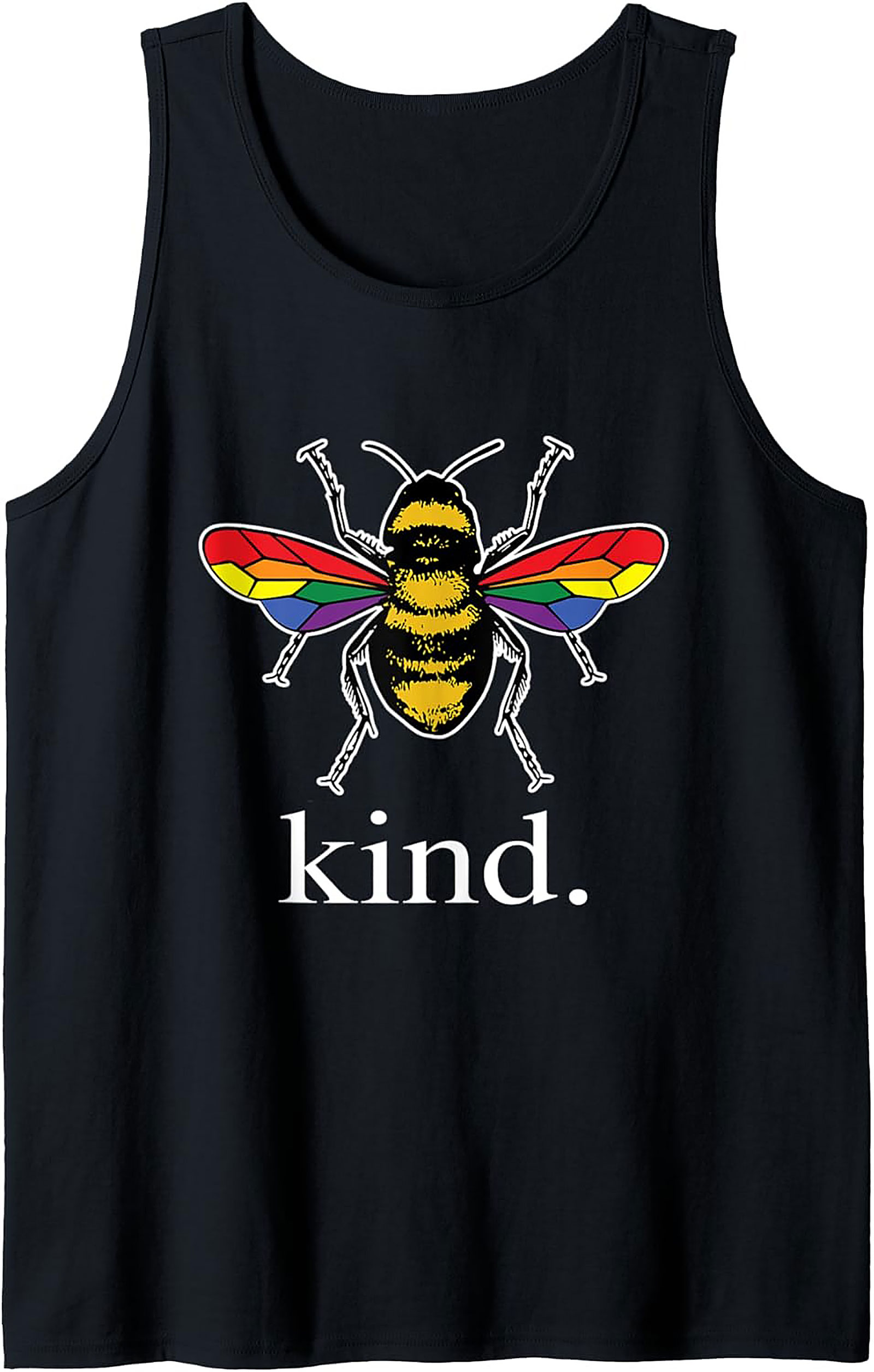 Rainbow Bee Graphic Tank | Be Kind Sleeveless Shirt Pride