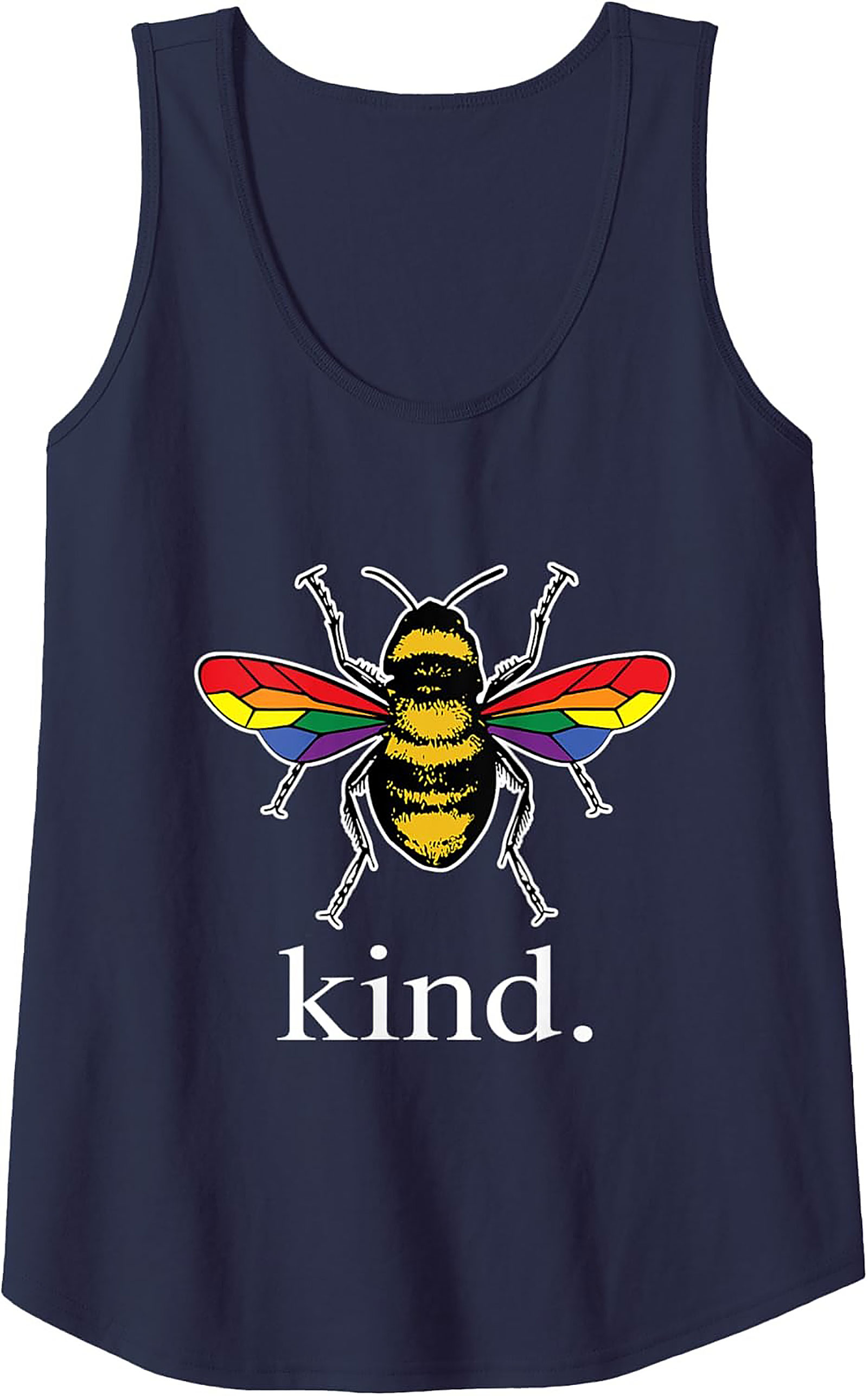Rainbow Bee Graphic Tank | Be Kind Sleeveless Shirt Pride