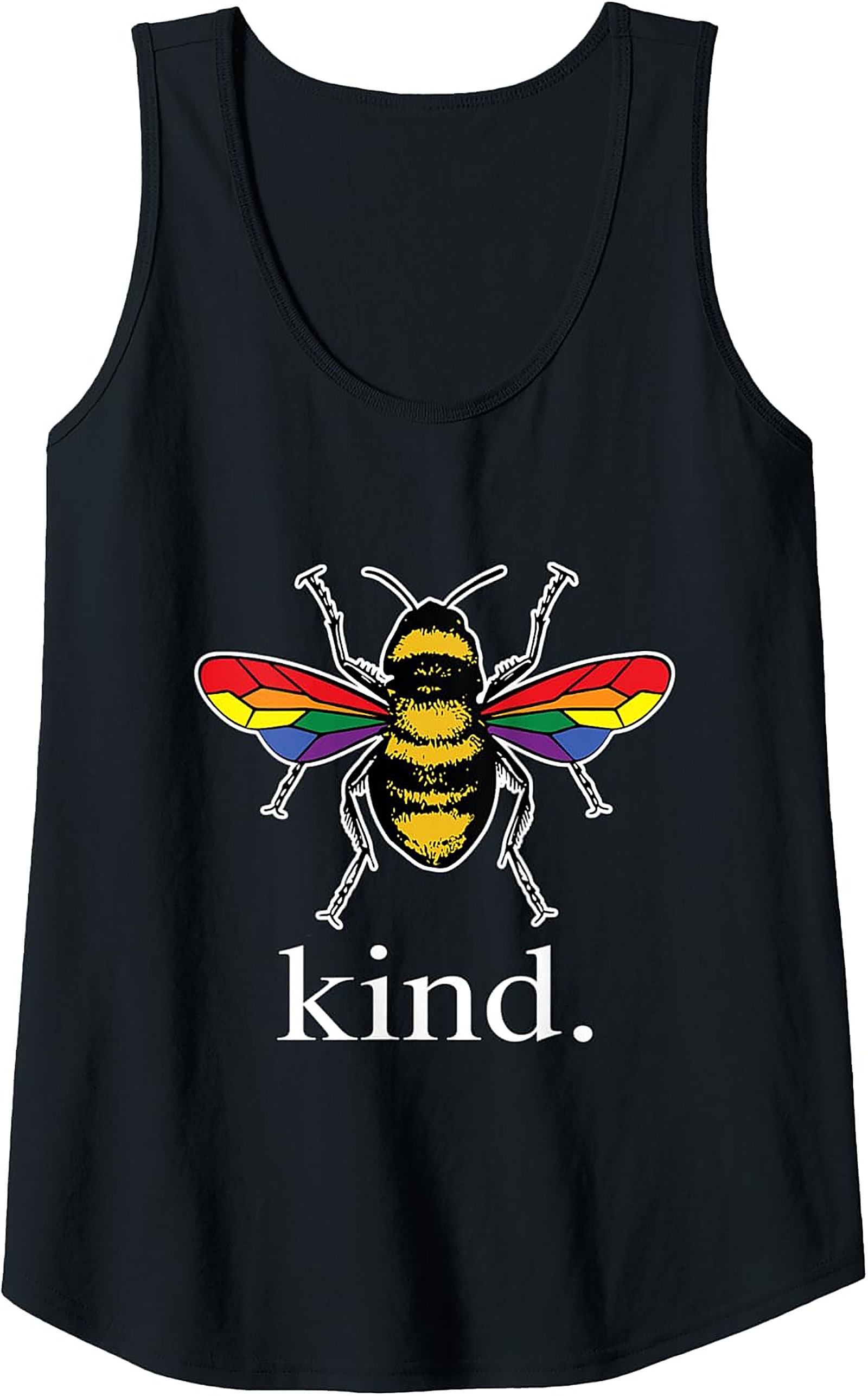 Rainbow Bee Graphic Tank | Be Kind Sleeveless Shirt Pride