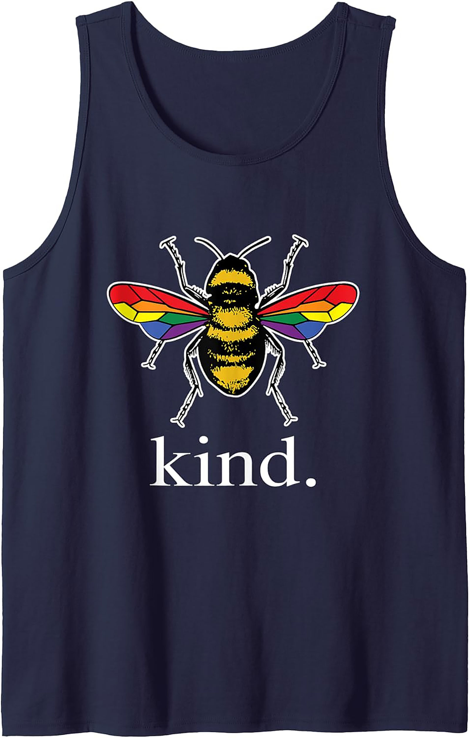 Rainbow Bee Graphic Tank | Be Kind Sleeveless Shirt Pride