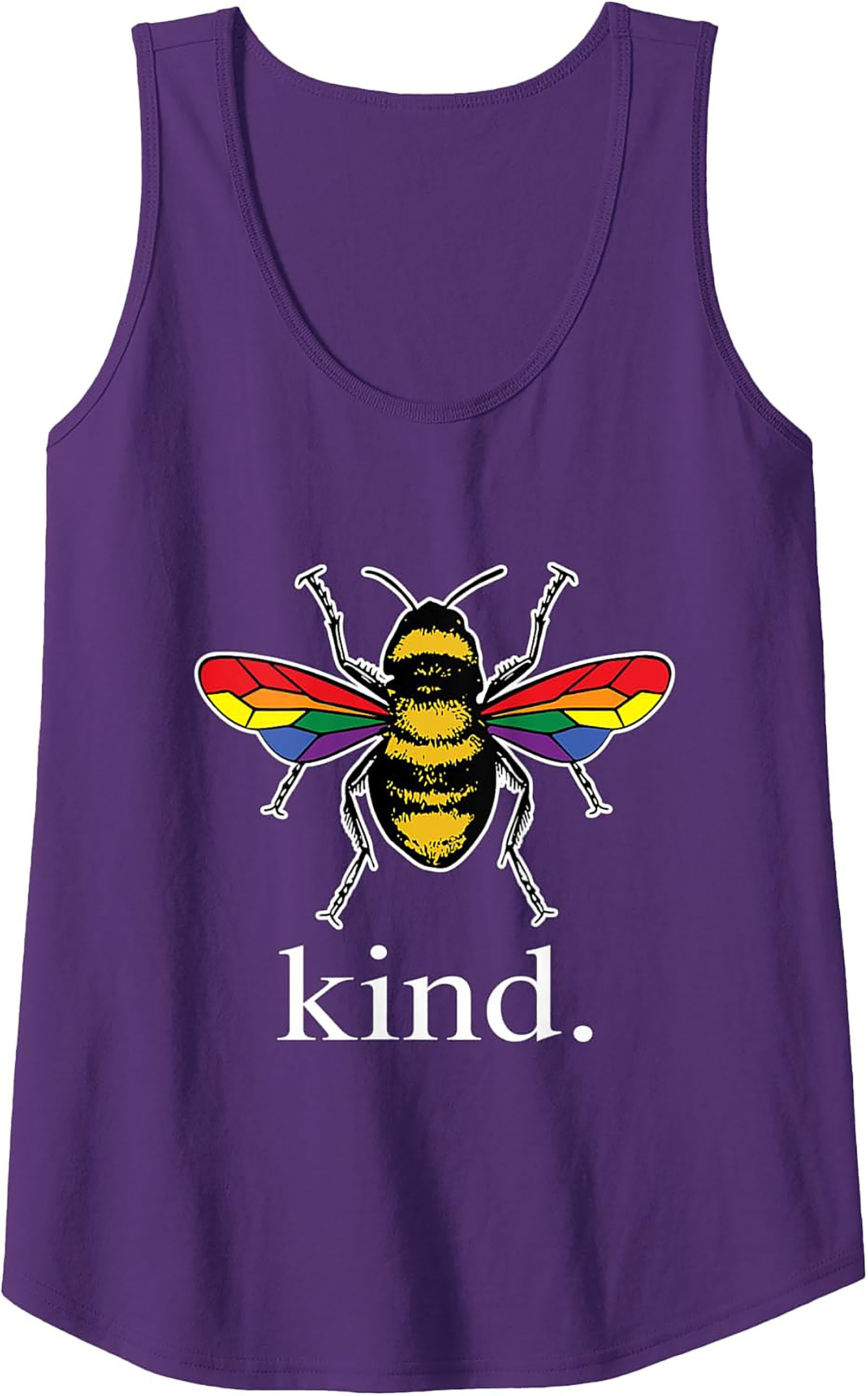Rainbow Bee Graphic Tank | Be Kind Sleeveless Shirt Pride