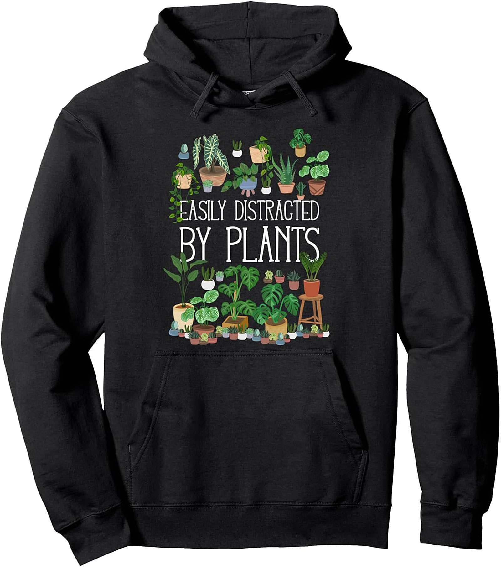 Easily Distracted By Plants Houseplant Graphic Hoodie