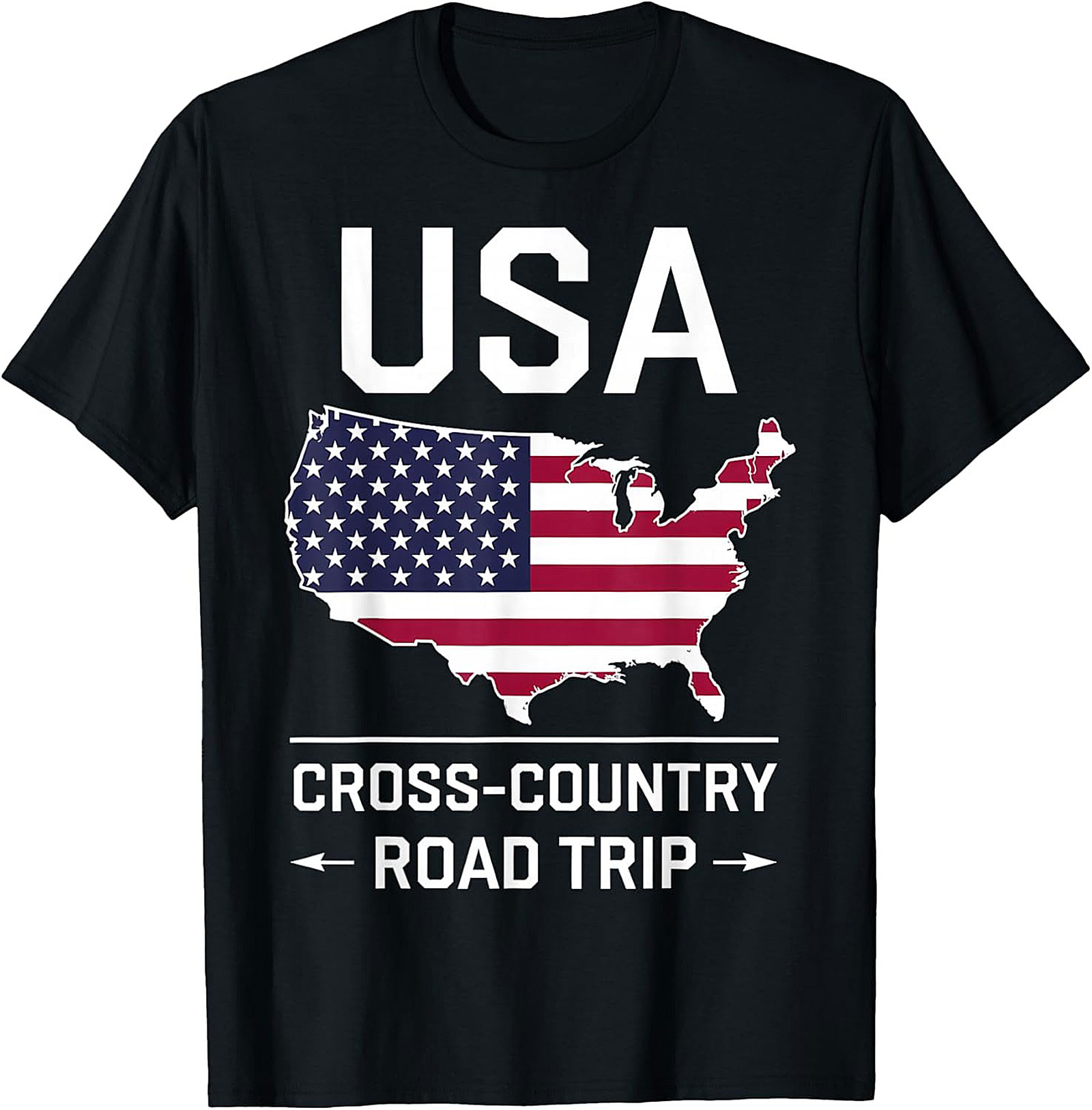 USA Cross-Country Road Trip T-Shirt Patriotic Graphic Tee