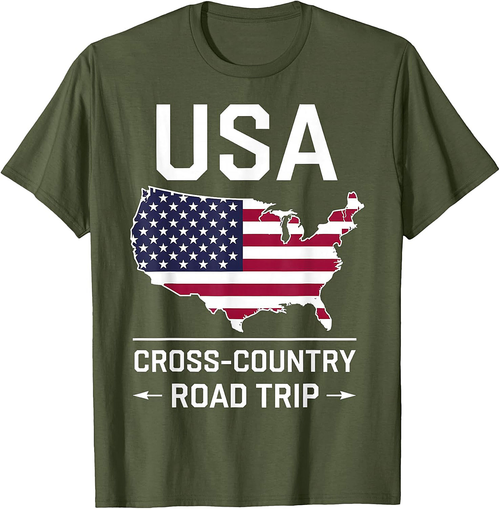 USA Cross-Country Road Trip T-Shirt Patriotic Graphic Tee