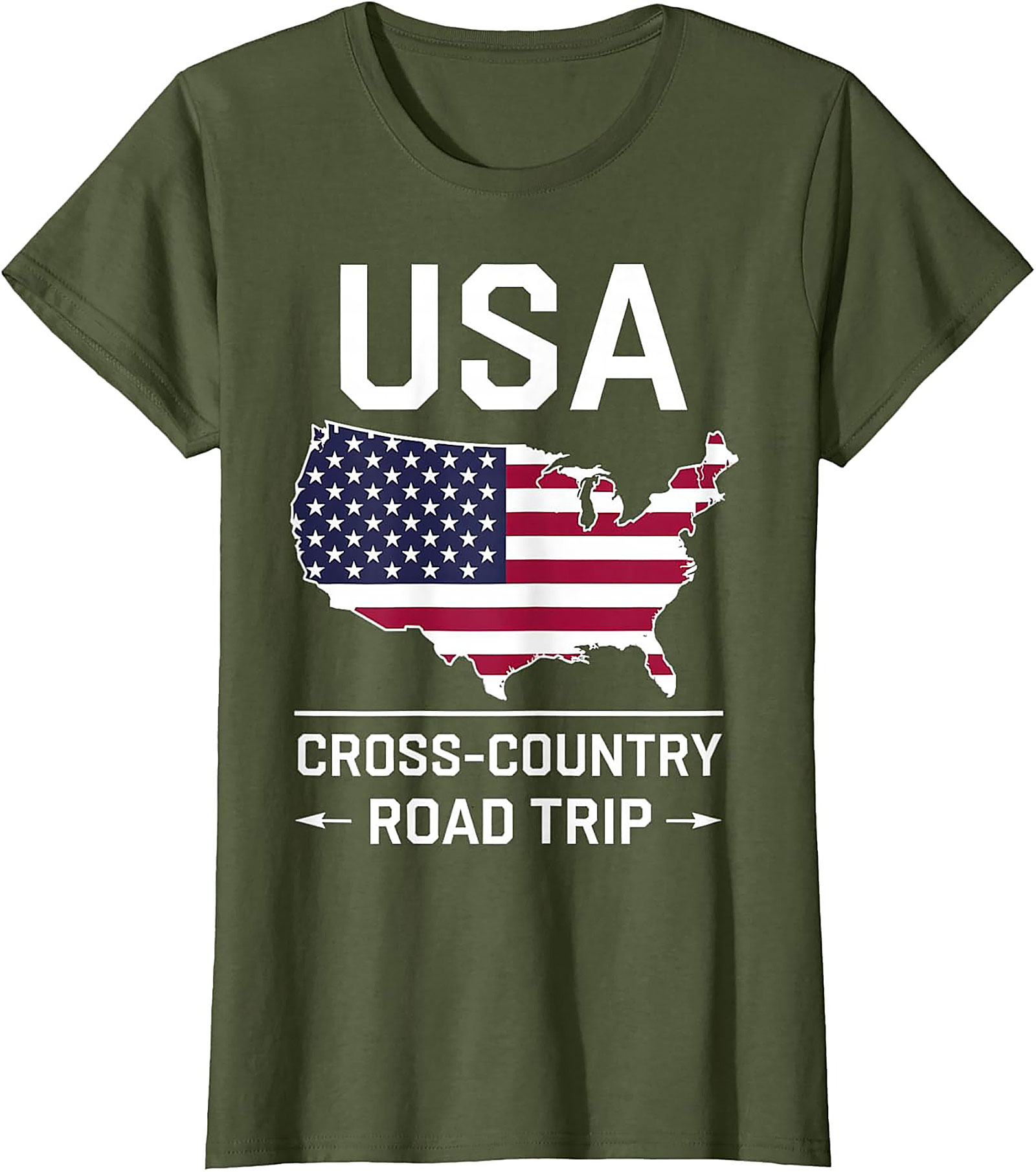 USA Cross-Country Road Trip T-Shirt Patriotic Graphic Tee